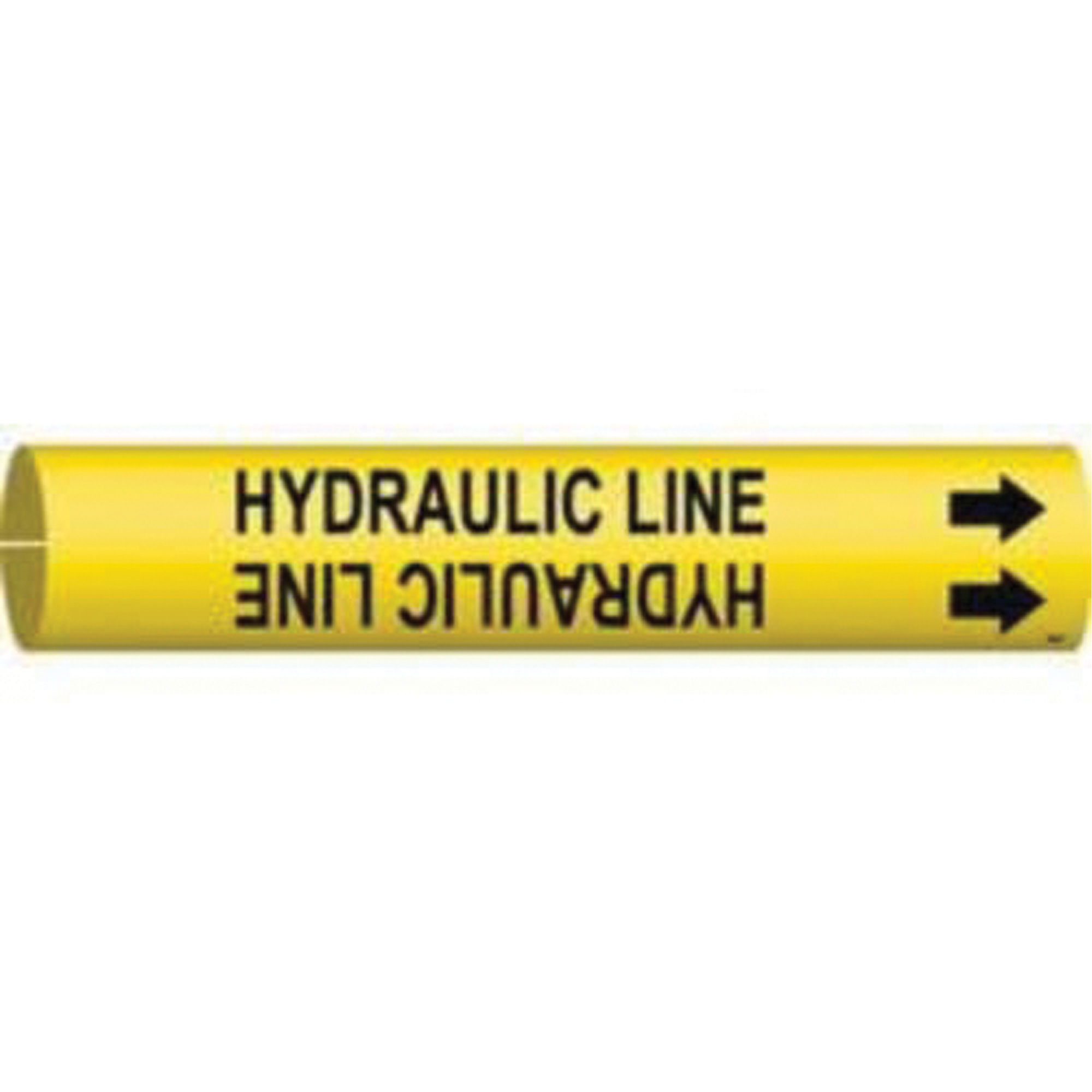 Marqueur de tuyau «Hydraulic Line», À pression, 13/16" h x 13/16" la, Noir sur jaune