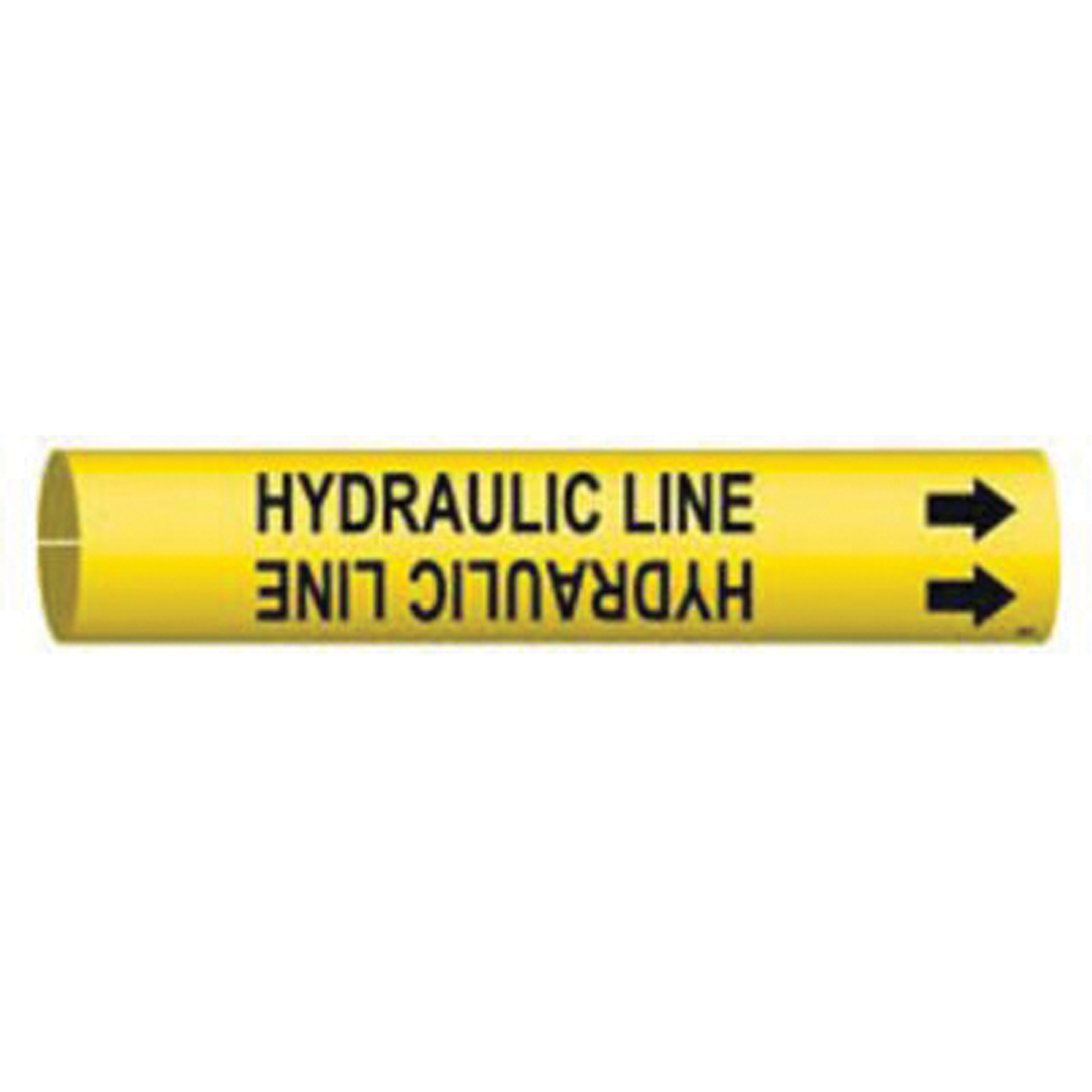Marqueur de tuyau «Hydraulic Line», À pression, 2" h x 2" la, Noir sur jaune
