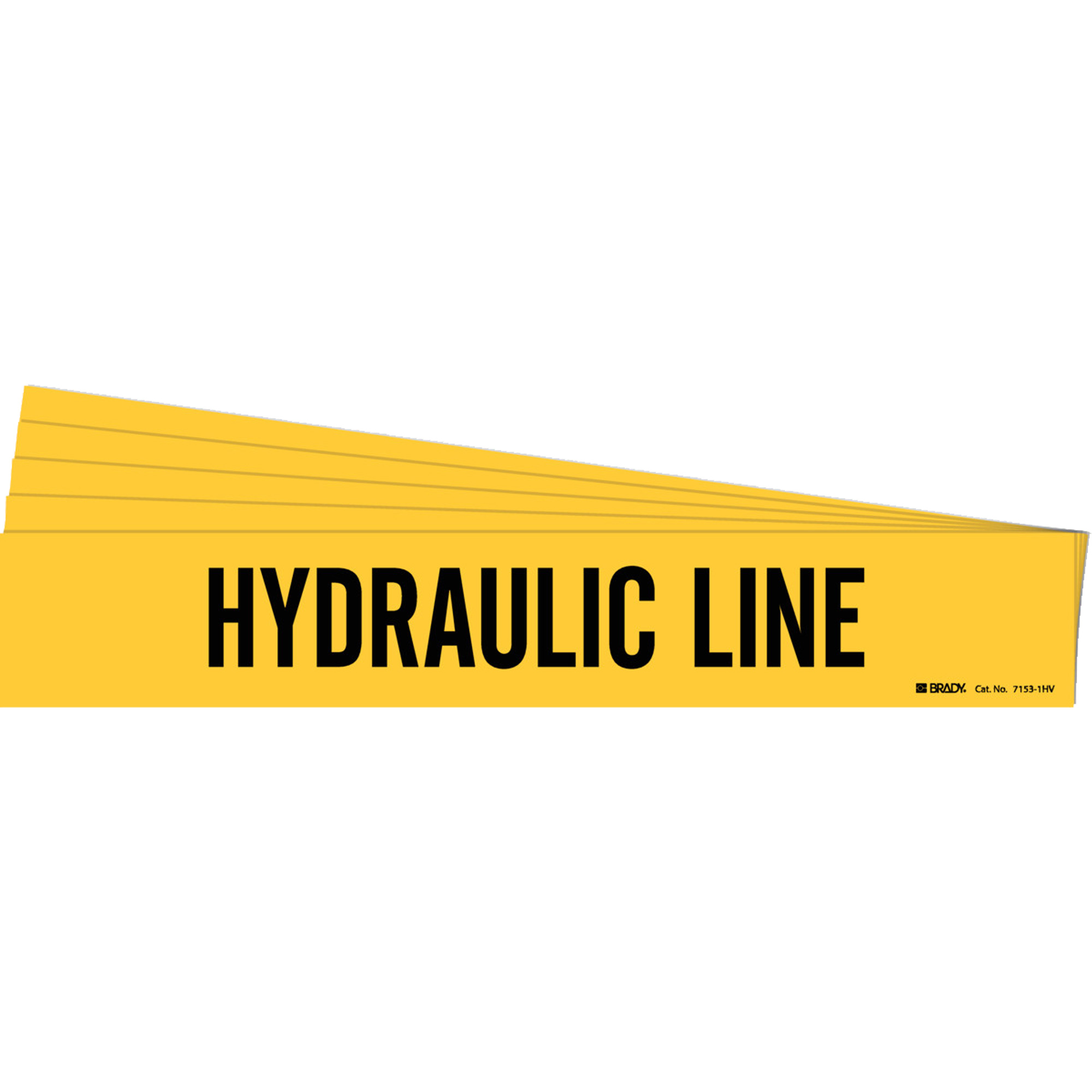 Marqueur de tuyau «Hydraulic Line», Autocollant, 4" h x 24" la, Noir sur jaune
