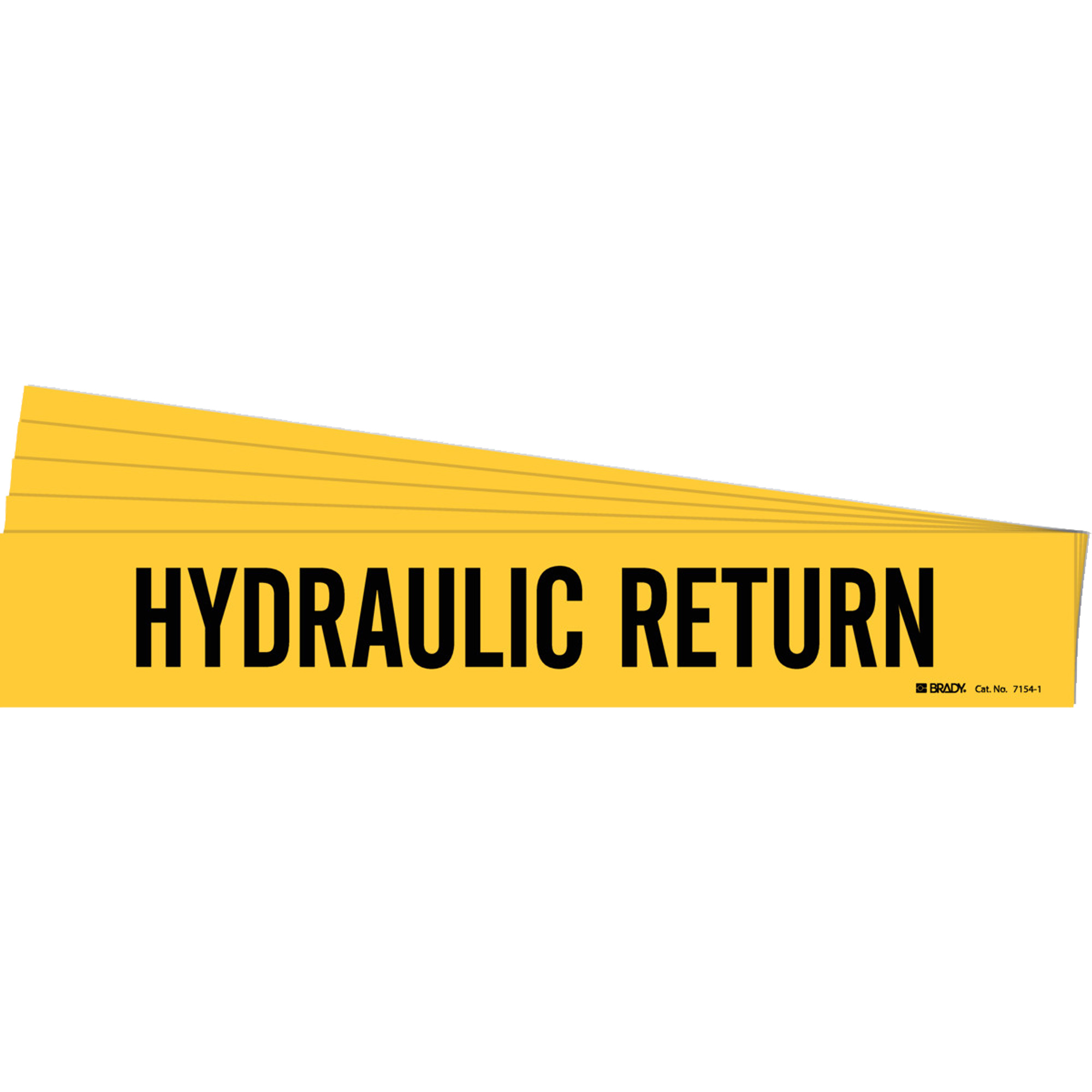 Marqueur de tuyau «Hydraulic Return», Autocollant, 2-1/4" h x 14" la, Noir sur jaune