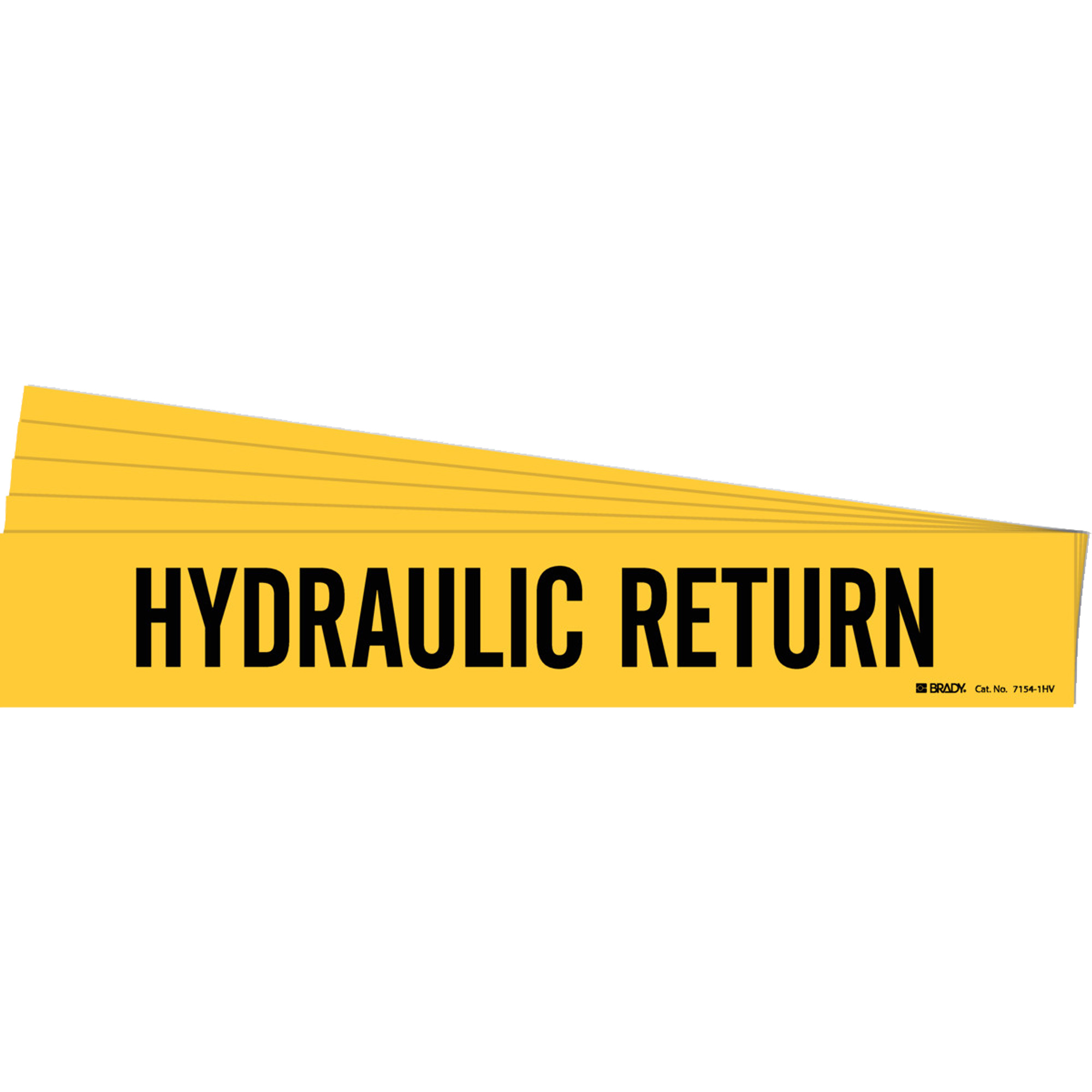 Marqueur de tuyau «Hydraulic Return», Autocollant, 4" h x 24" la, Noir sur jaune