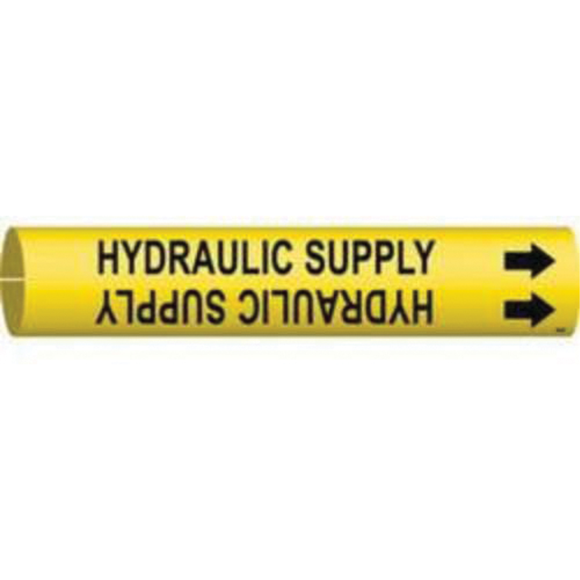 Marqueur de tuyau «Hydraulic Supply», À pression, 2-13/16" h x 2-13/16" la, Noir sur jaune