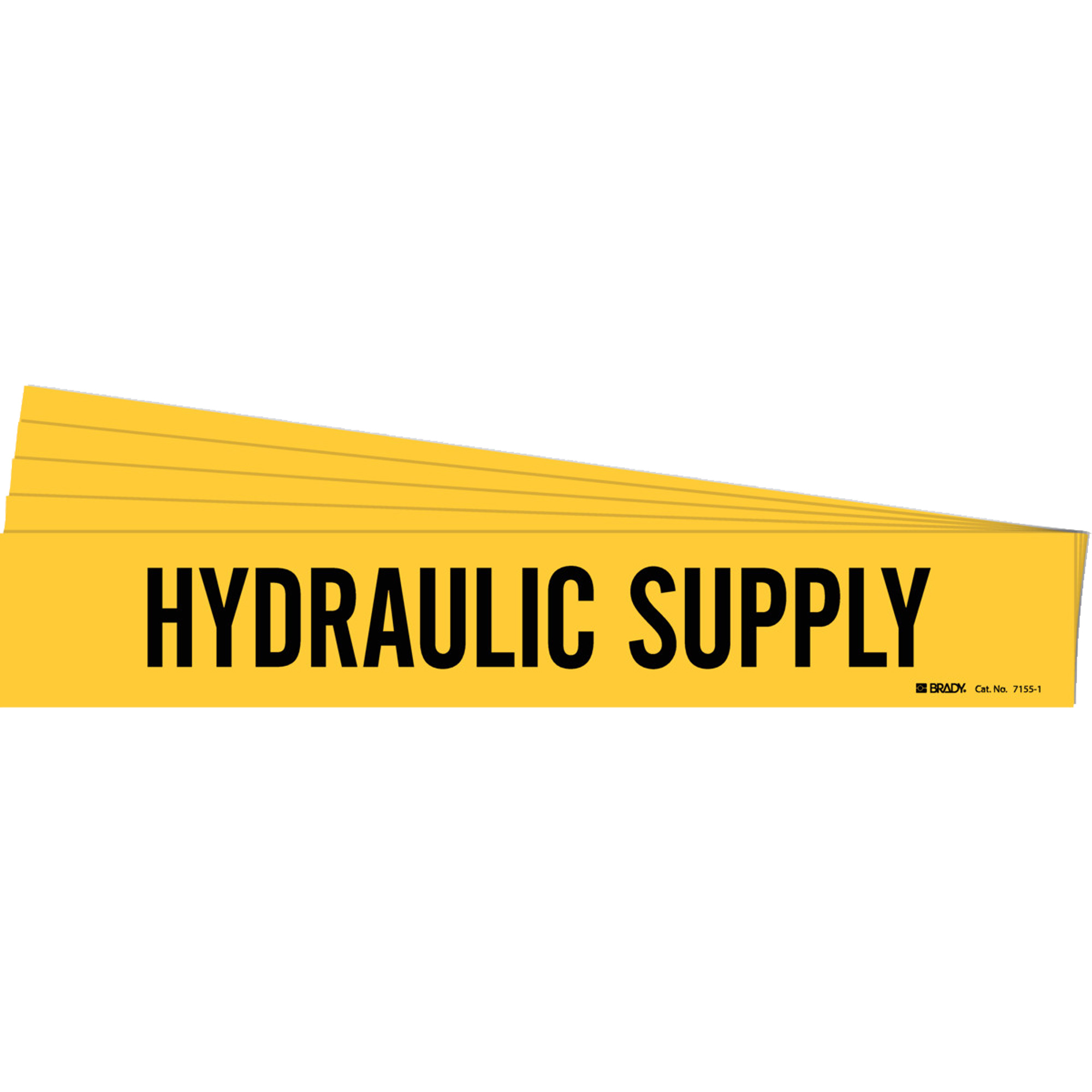 Marqueur de tuyau «Hydraulic Supply», Autocollant, 2-1/4" h x 14" la, Noir sur jaune