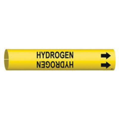 Marqueur de tuyau «Hydrogen», À pression, 13/16" h x 13/16" la, Noir sur jaune