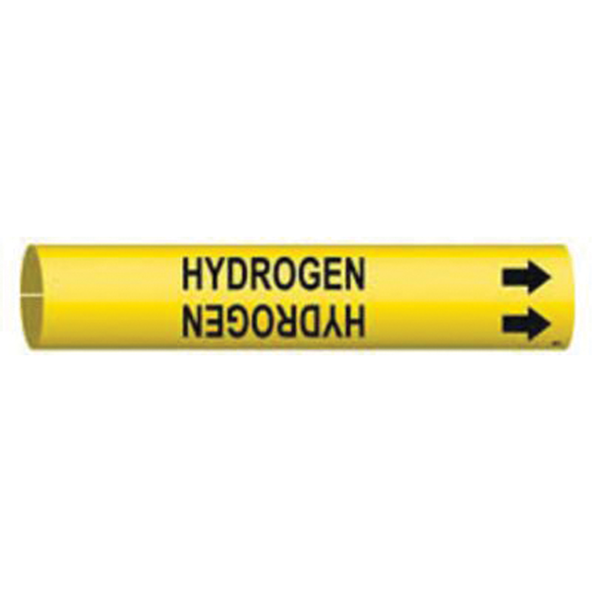 Marqueur de tuyau «Hydrogen», À pression, 13/16" h x 13/16" la, Noir sur jaune