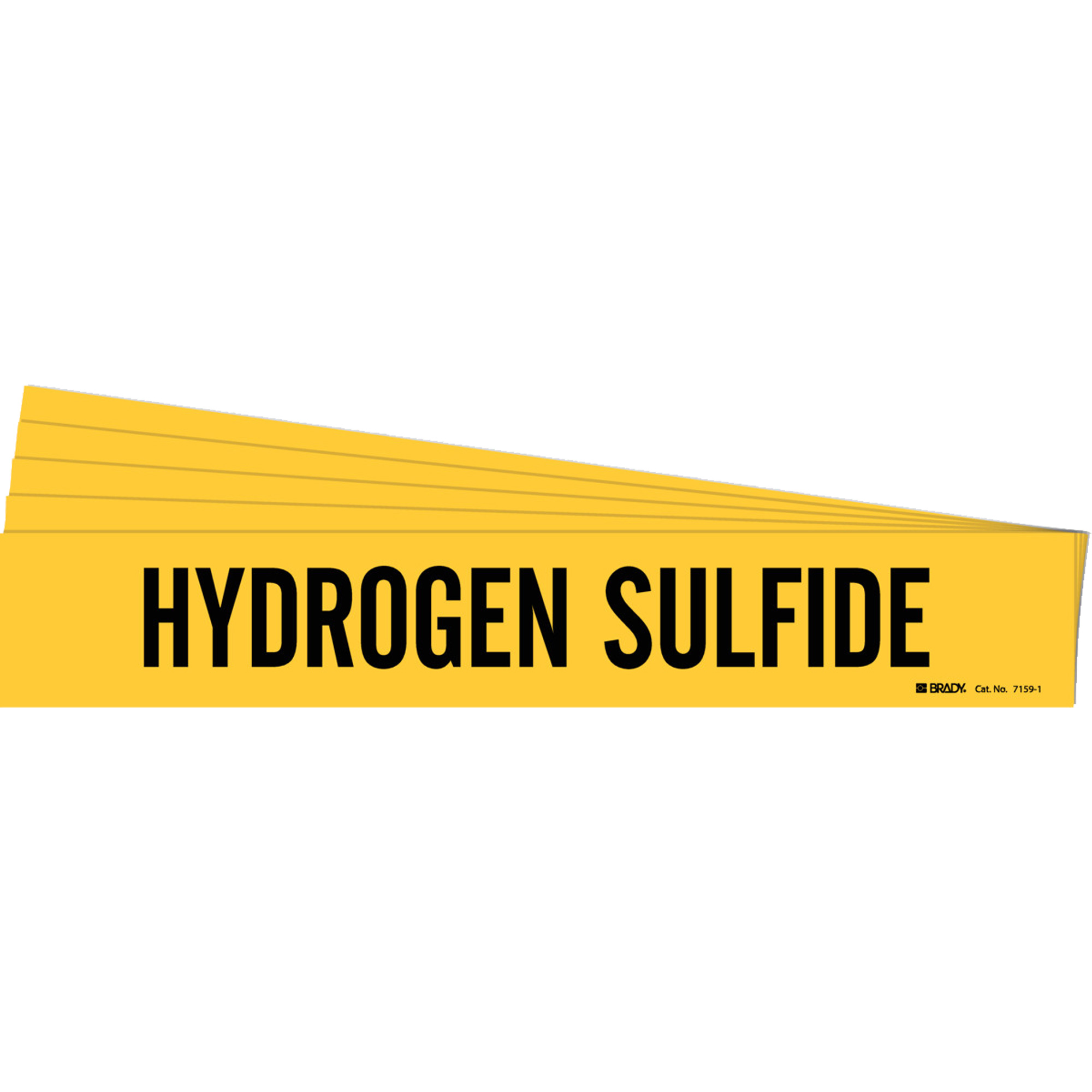 Marqueur de tuyau «Hydrogen Sulfide», Autocollant, 2-1/4" h x 14" la, Noir sur jaune