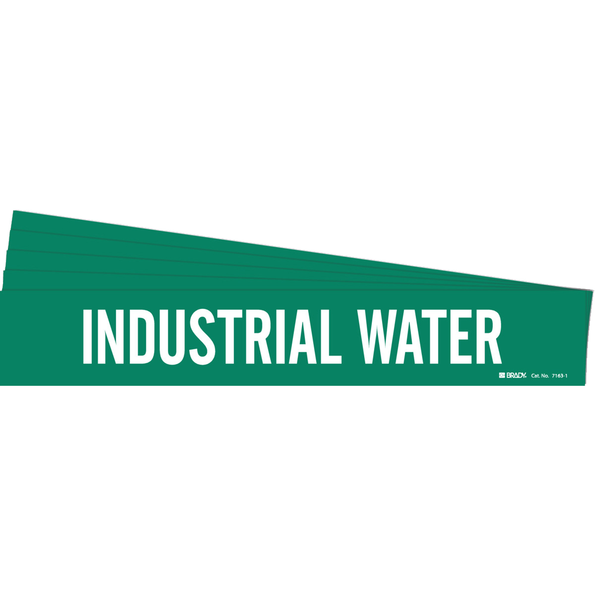 Marqueur de tuyau «Industrial Water», Autocollant, 2-1/4" h x 14" la, Blanc/vert