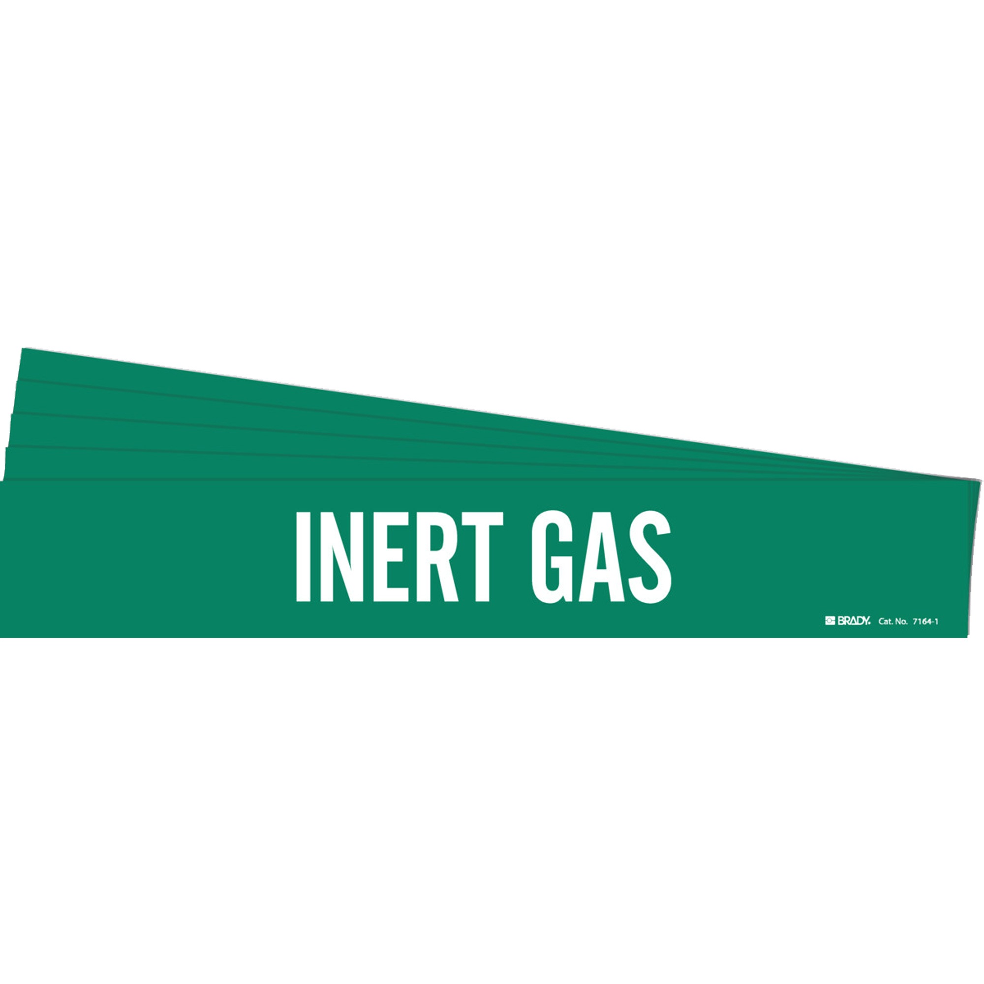Marqueur de tuyau «Inert Gas», Autocollant, 2-1/4" h x 14" la, Blanc/vert