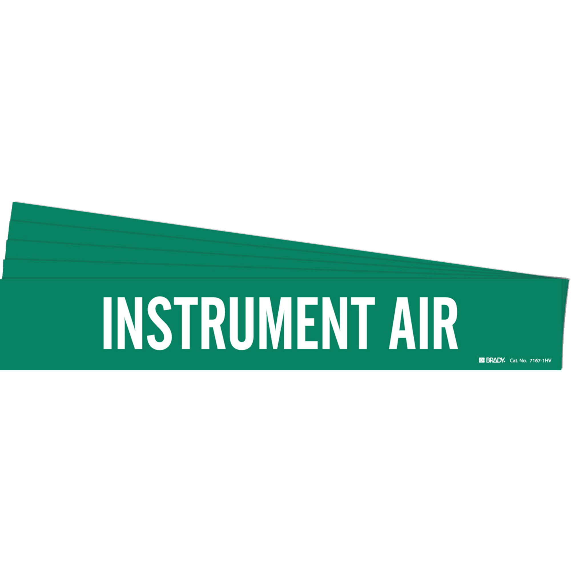 Marqueur de tuyau «Instrument Air», Autocollant, 4" h x 24" la, Blanc/vert