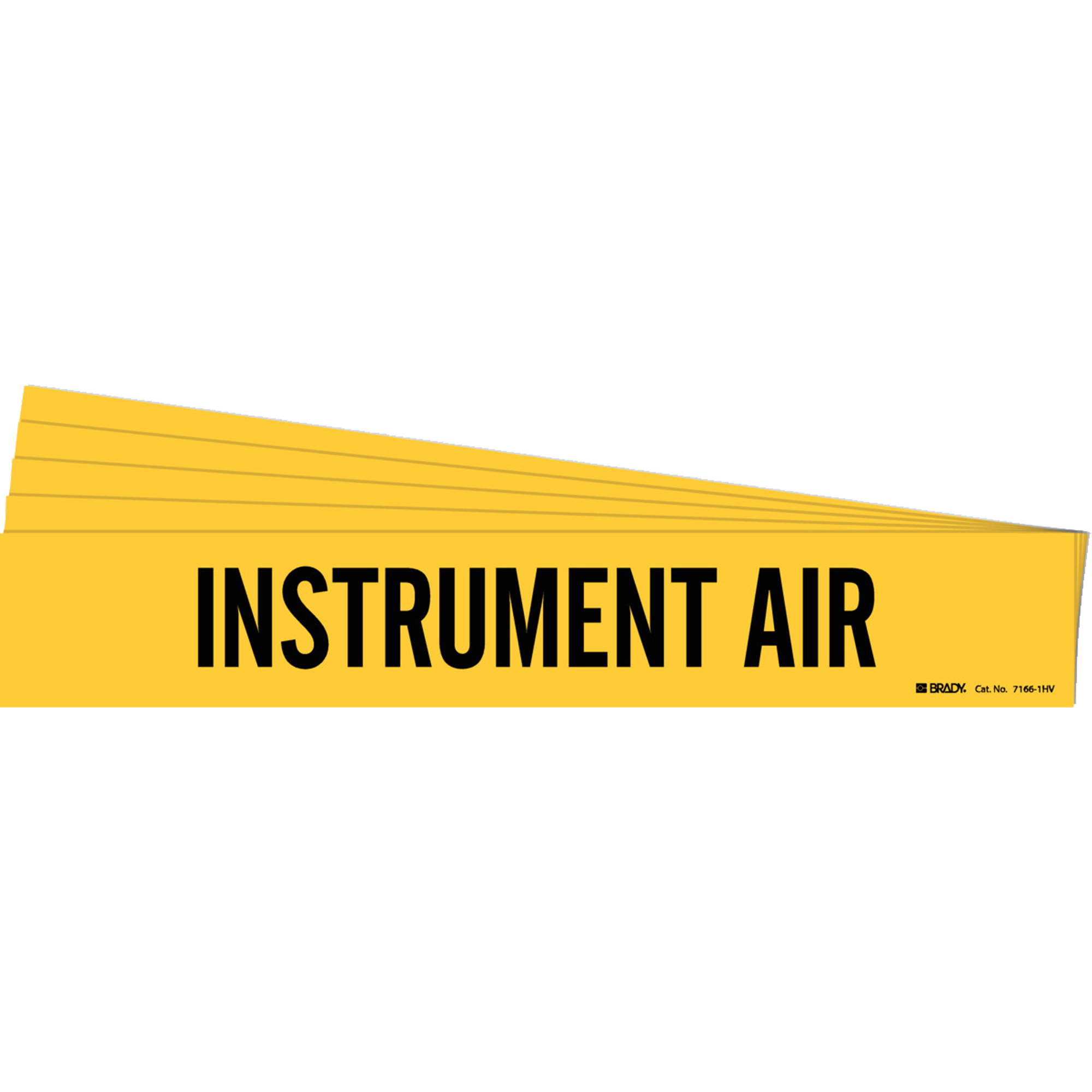 Marqueur de tuyau «Instrument Air», Autocollant, 4" h x 24" la, Noir sur jaune