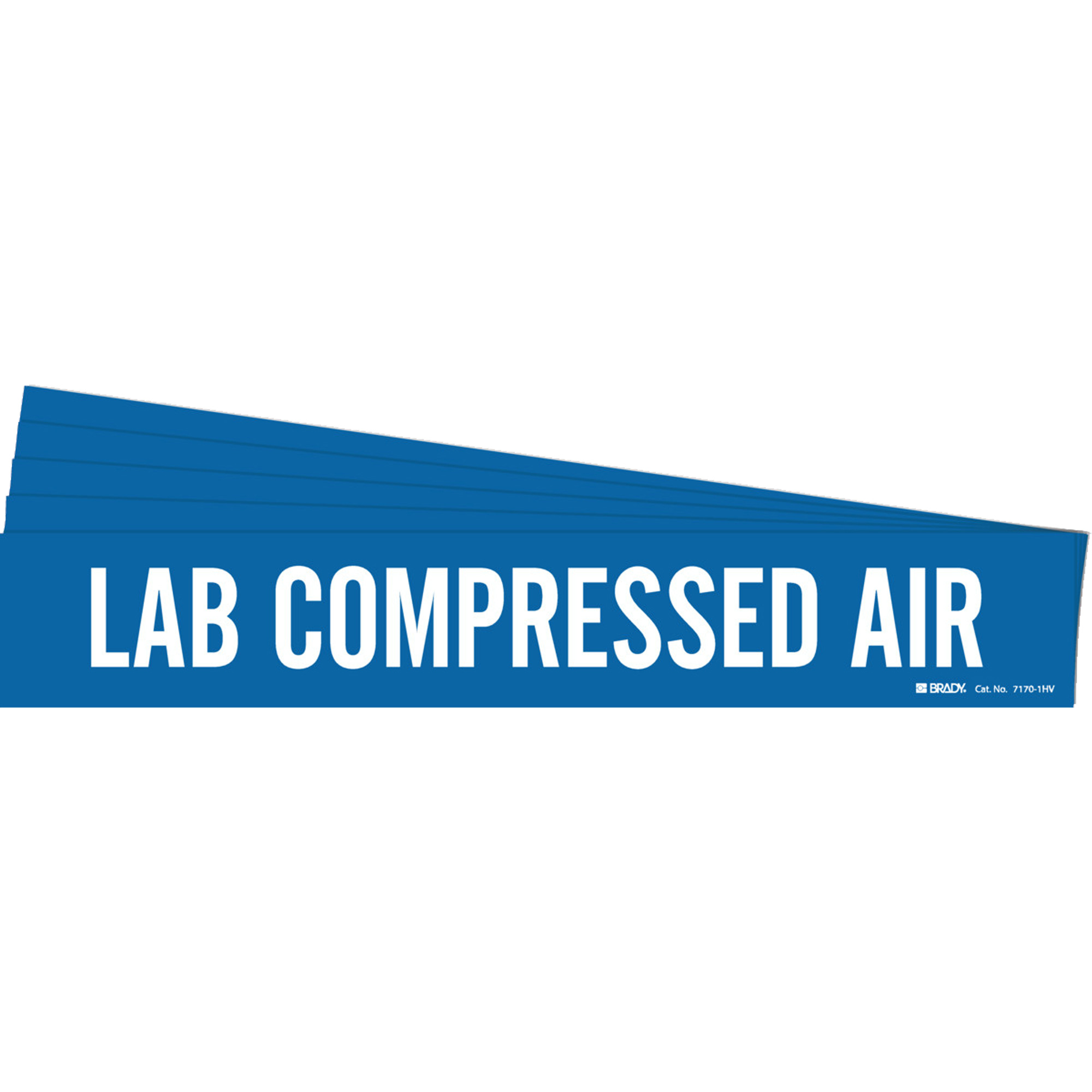 Marqueur de tuyau «Lab Compressed Air», Autocollant, 4" h x 24" la, Blanc/bleu