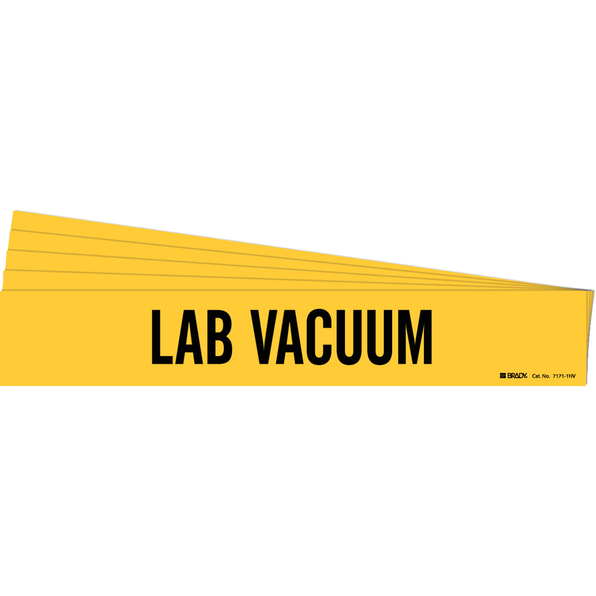 Marqueur de tuyau «Lab Vacuum», Autocollant, 4" h x 24" la, Noir sur jaune