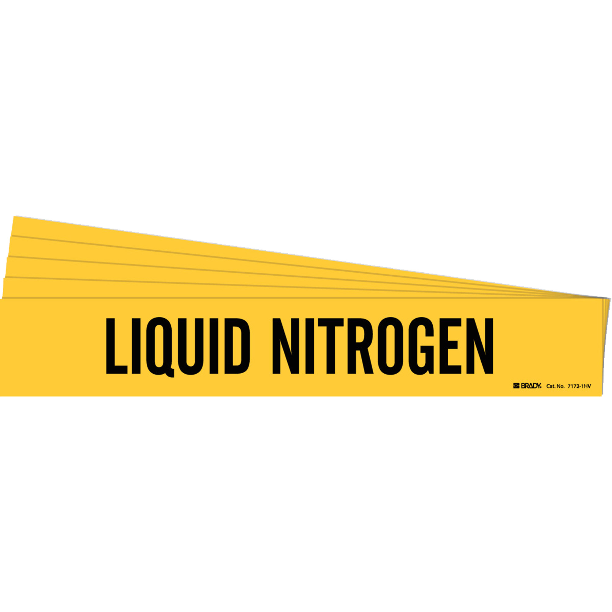 Marqueur de tuyau «Liquid Nitrogen», Autocollant, 4" h x 24" la, Noir sur jaune