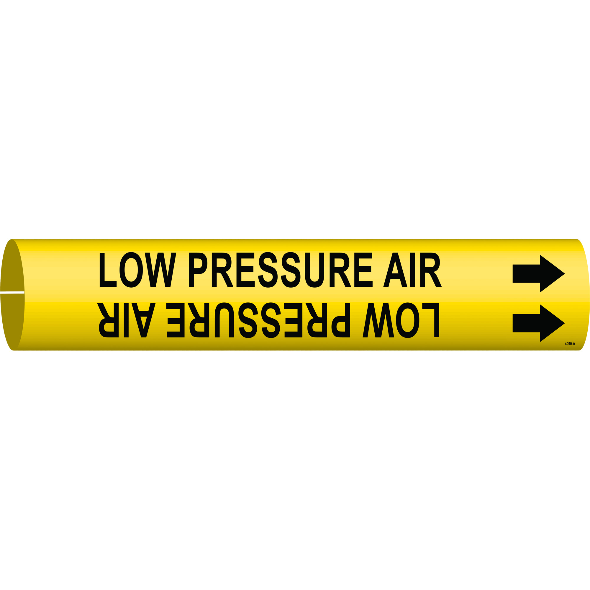 Marqueur de tuyau «Low Pressure Air», À pression, 13/16" h x 13/16" la, Noir sur jaune
