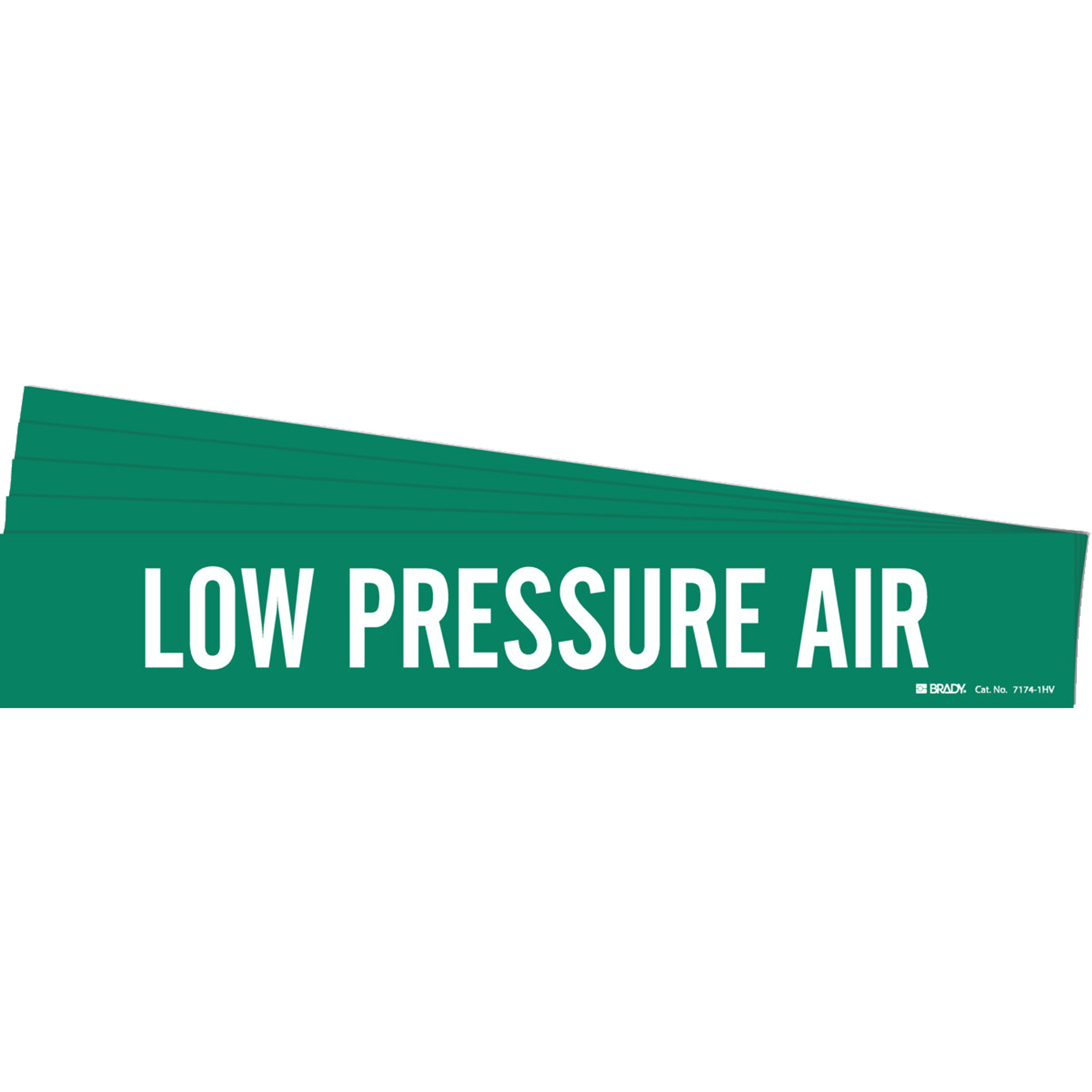 Marqueur de tuyau «Low Pressure Air», Autocollant, 4" h x 24" la, Blanc/vert