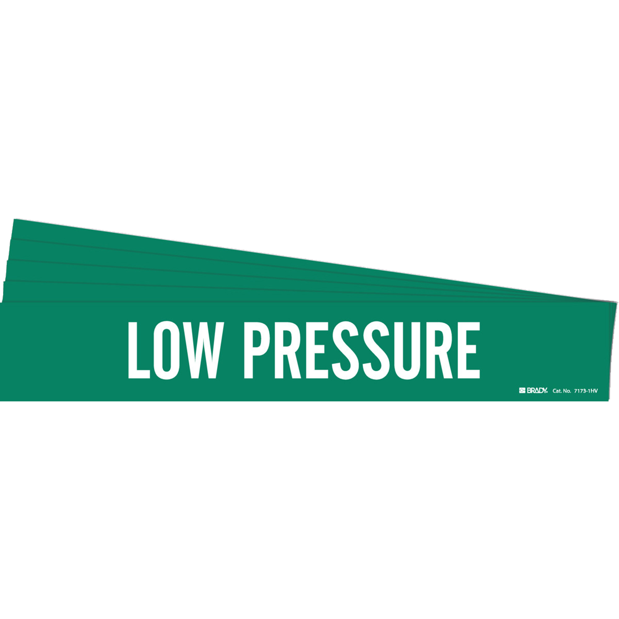 Marqueur de tuyau «Low Pressure», Autocollant, 4" h x 24" la, Blanc/vert