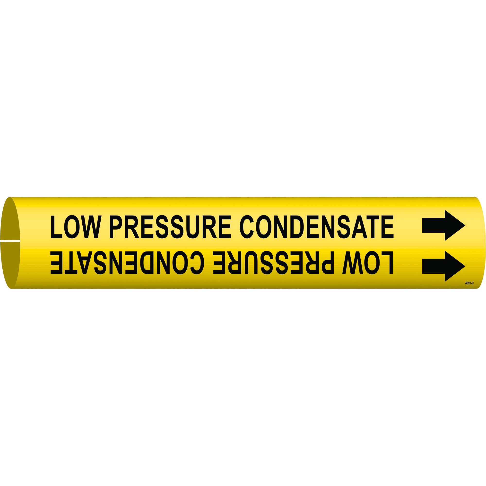 Marqueur de tuyau «Low Pressure Condensate», À pression, 2" h x 2" la, Noir sur jaune