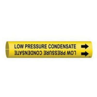 Marqueur de tuyau «Low Pressure Condensate», À pression, 7/8" h x 7/8" la, Noir sur jaune