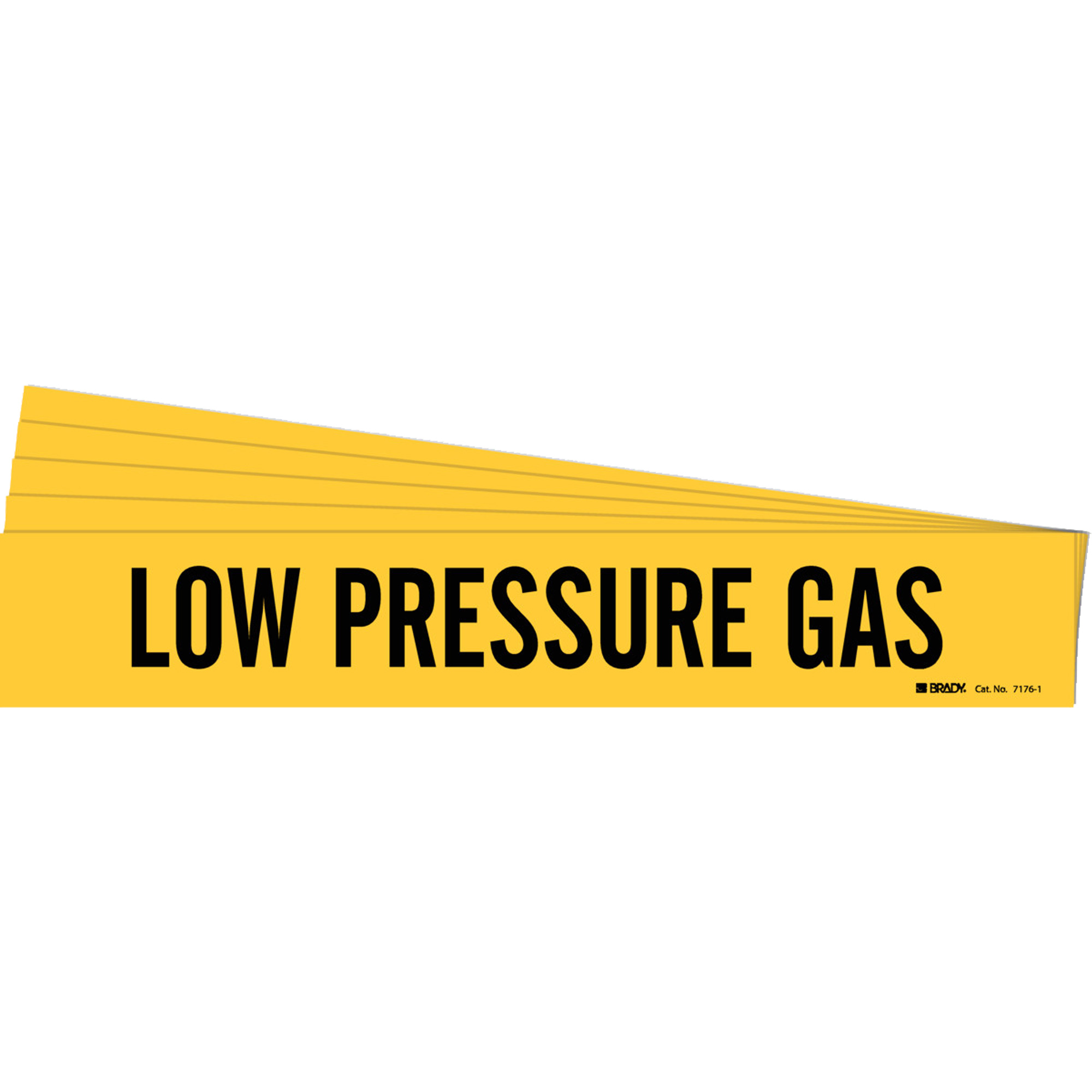 Marqueur de tuyau «Low Pressure Gas», Autocollant, 2-1/4" h x 14" la, Noir sur jaune