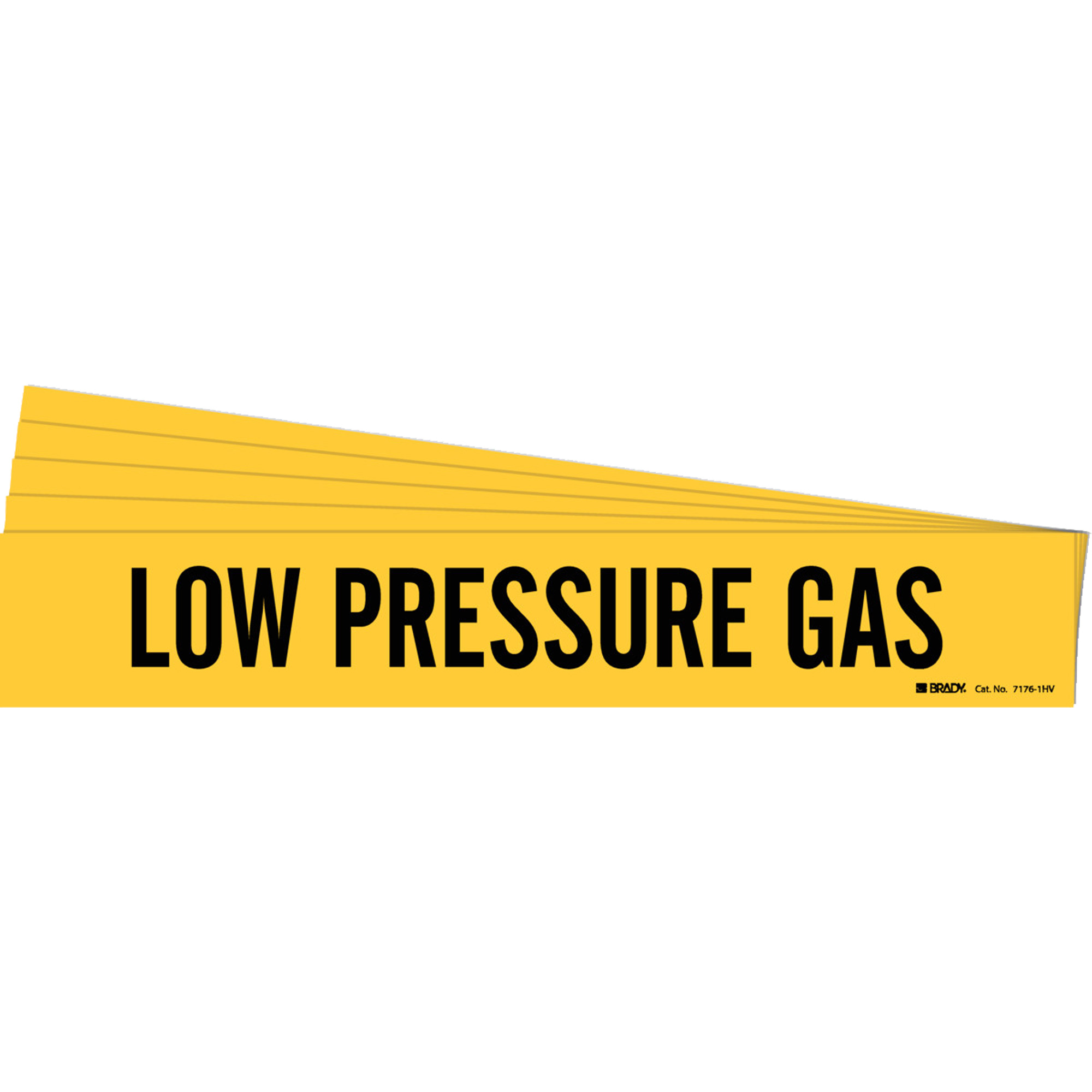 Marqueur de tuyau «Low Pressure Gas», Autocollant, 4" h x 24" la, Noir sur jaune