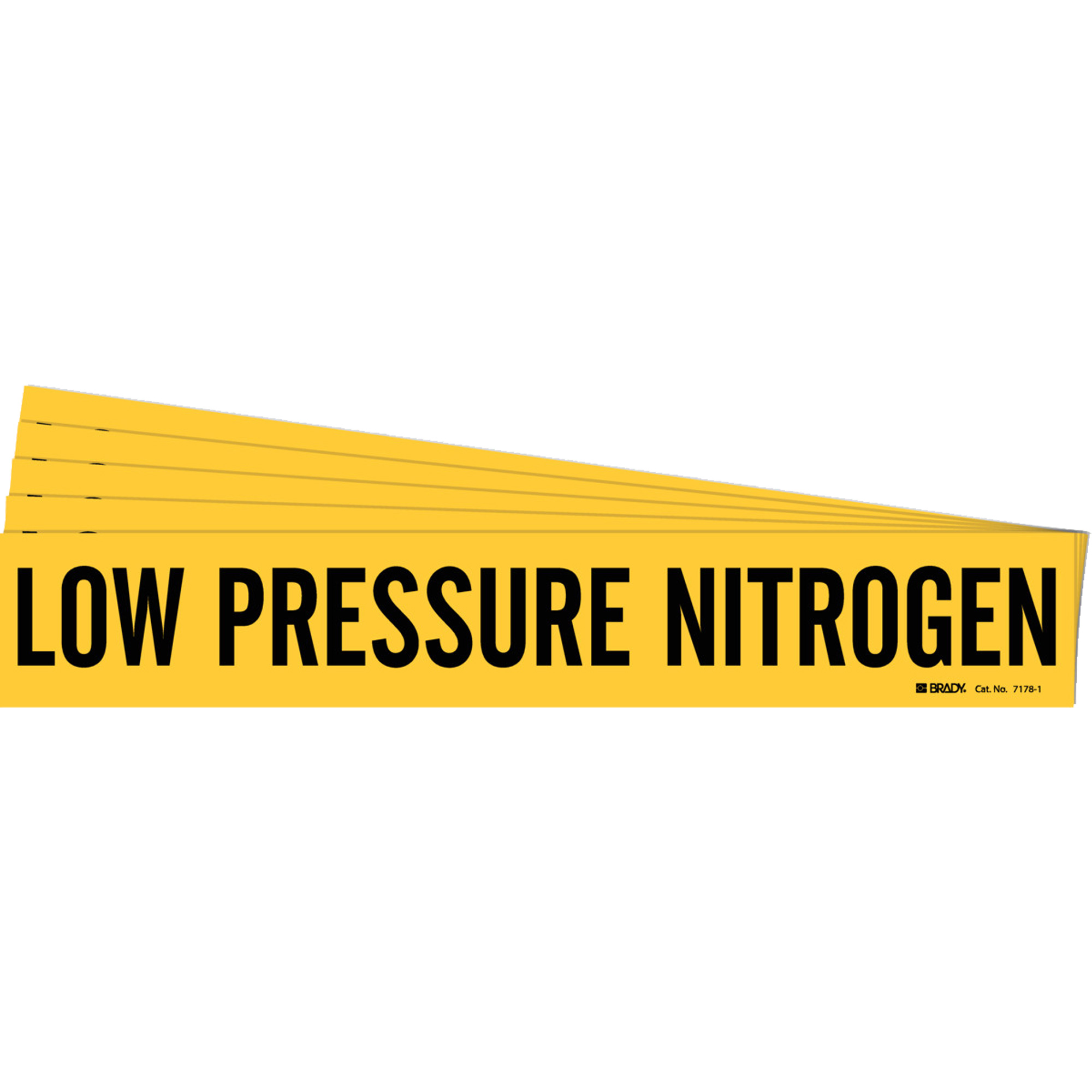 Marqueur de tuyau «Low Pressure Nitrogen», Autocollant, 2-1/4" h x 14" la, Noir sur jaune