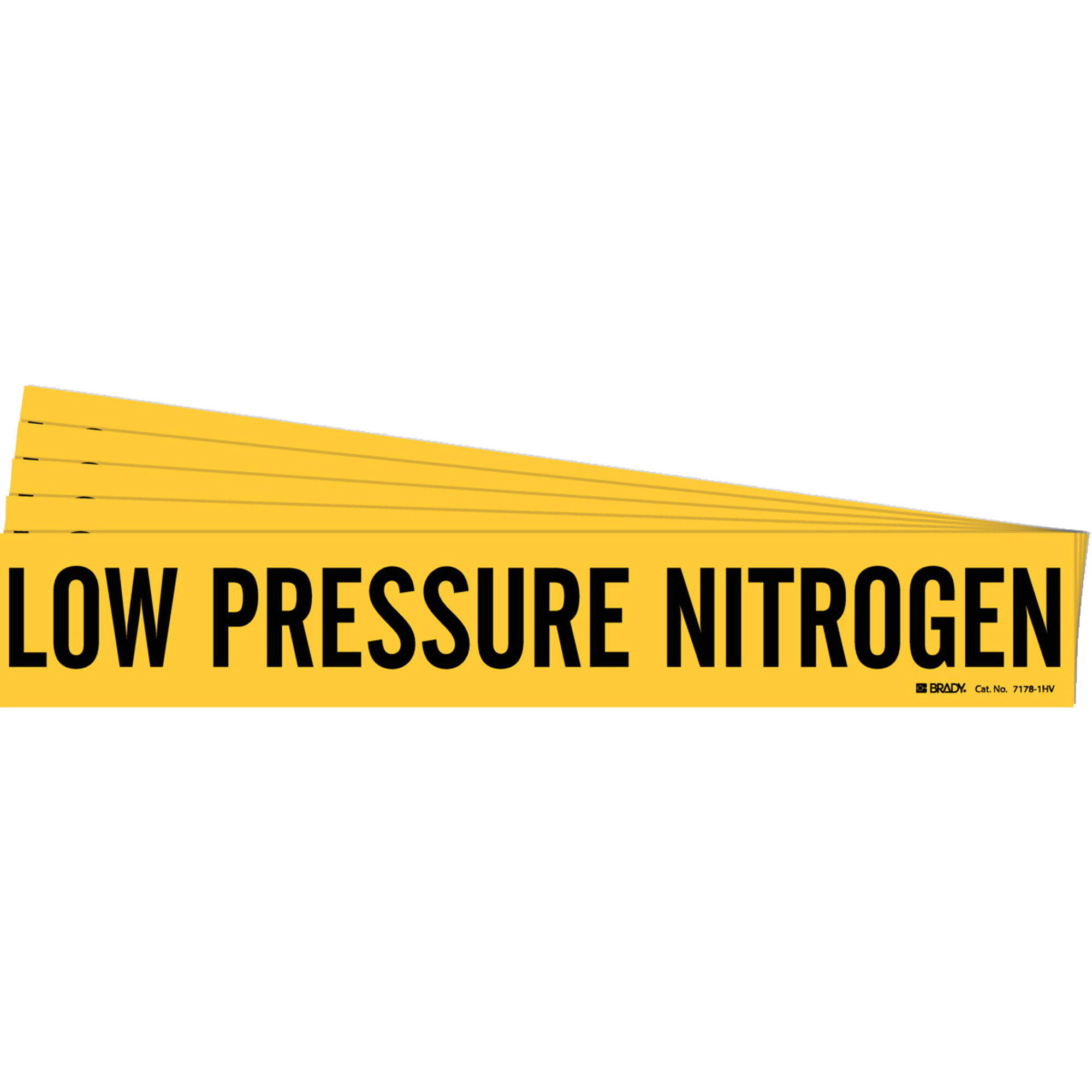 Marqueur de tuyau «Low Pressure Nitrogen», Autocollant, 4" h x 24" la, Noir sur jaune