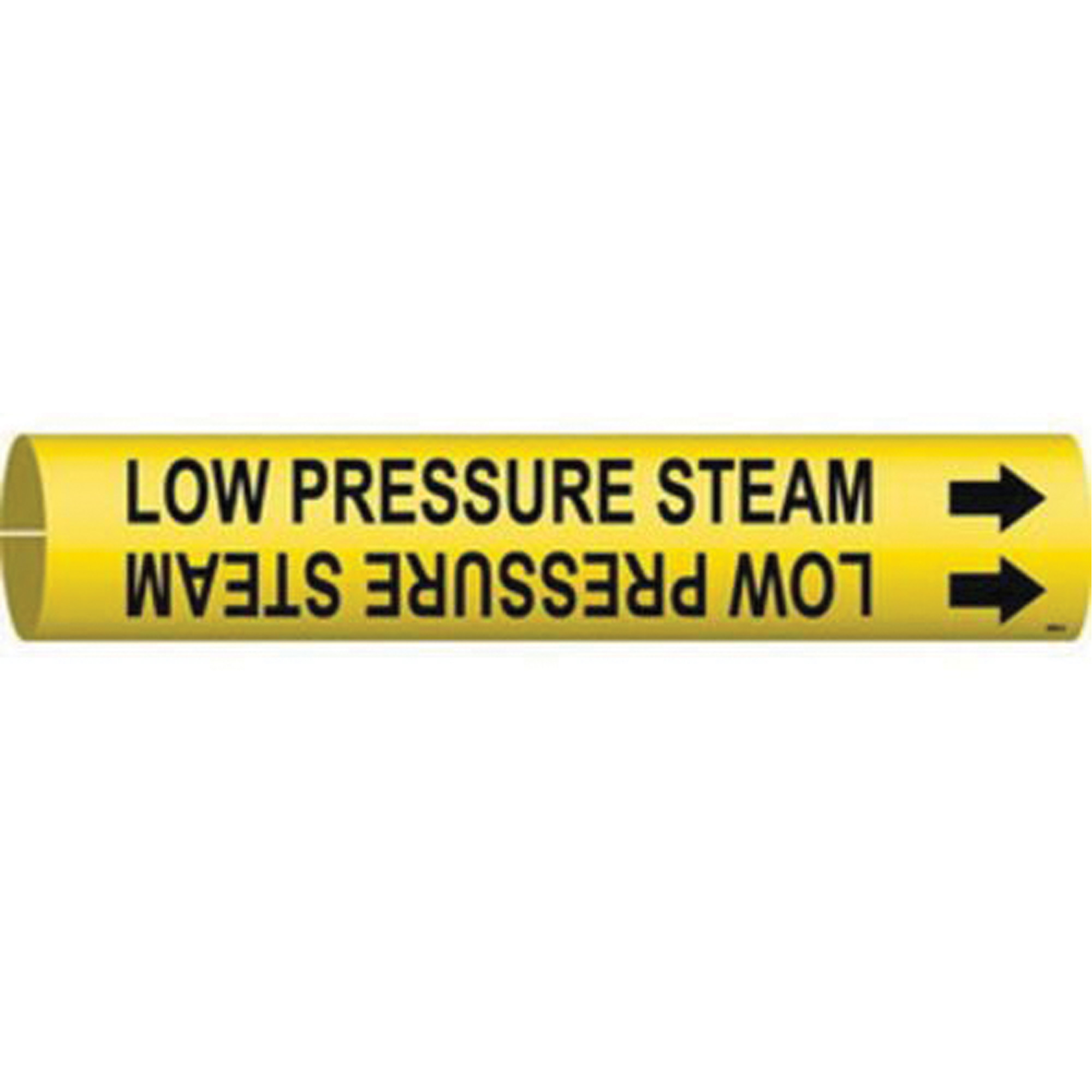 Marqueur de tuyau «Low Pressure Steam», À pression, 13/16" h x 13/16" la, Noir sur jaune