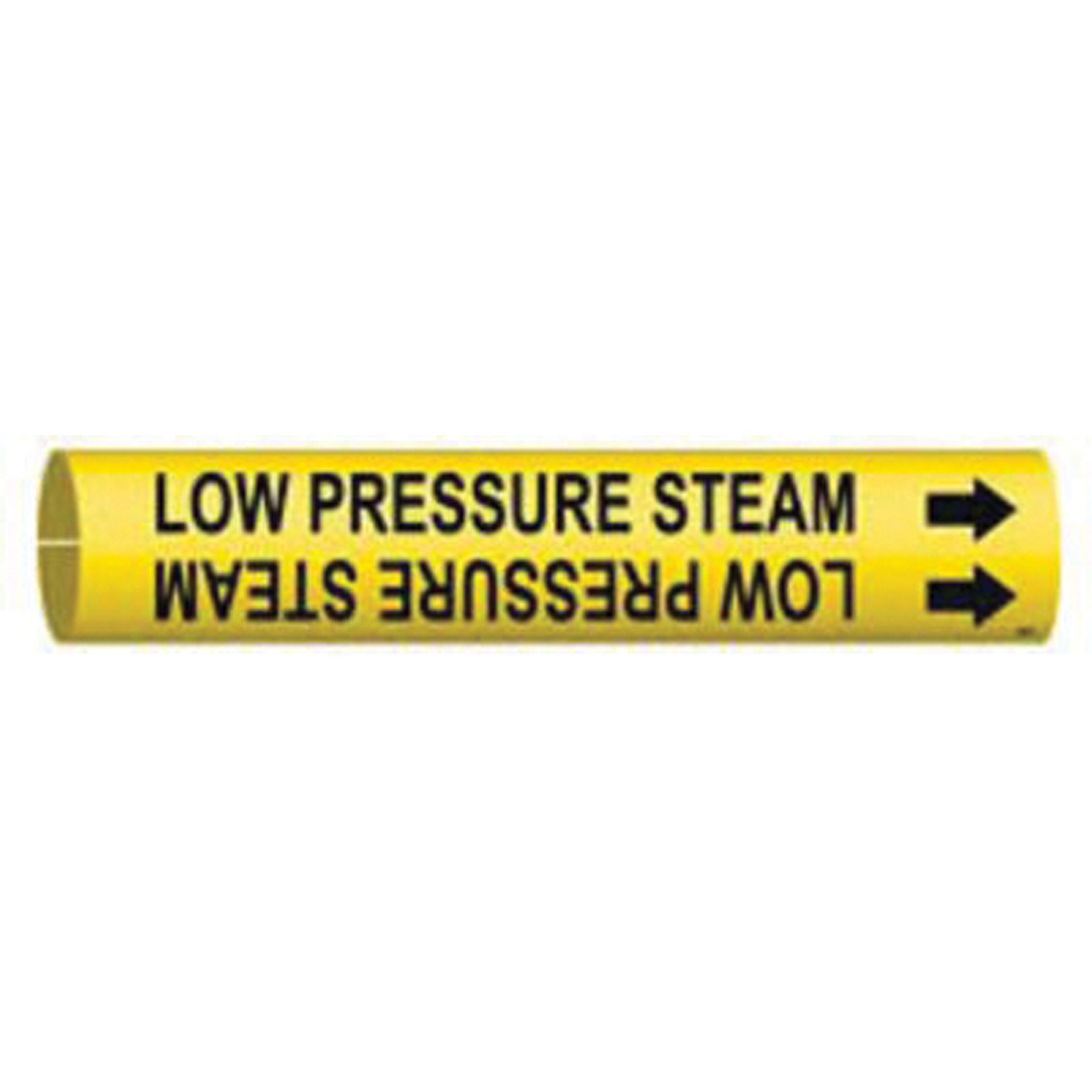 Marqueur de tuyau «Low Pressure Steam», À pression, 2" h x 2" la, Noir sur jaune