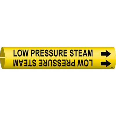 Marqueur de tuyau «Low Pressure Steam», À pression, 7/8" h x 7/8" la, Noir sur jaune