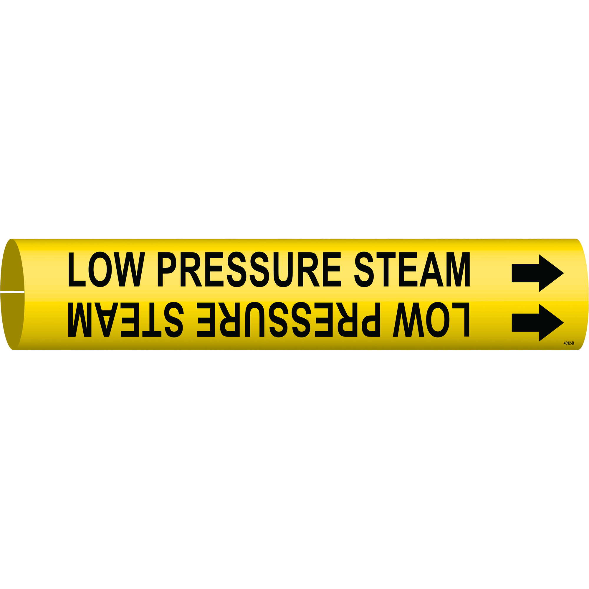 Marqueur de tuyau «Low Pressure Steam», À pression, 7/8" h x 7/8" la, Noir sur jaune