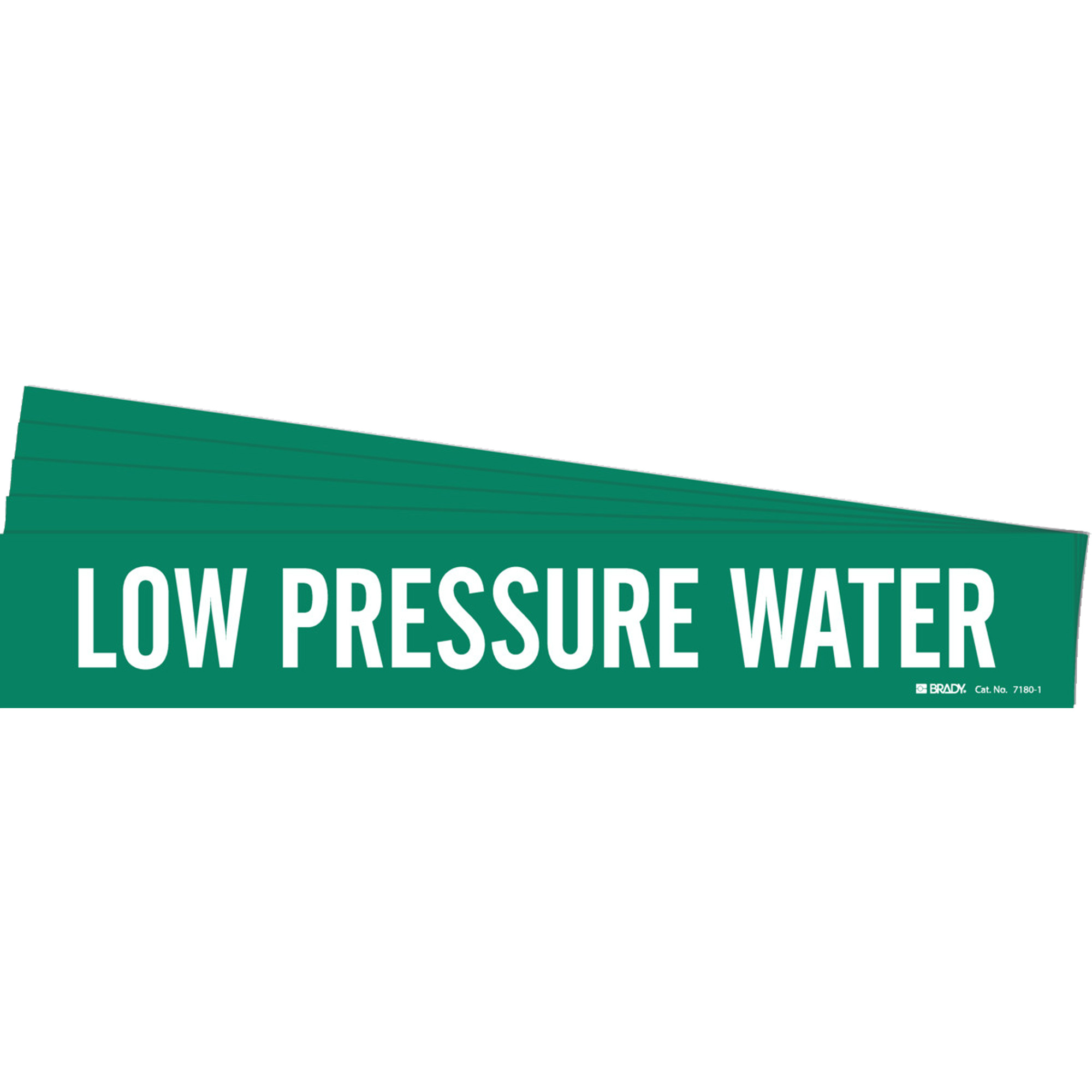 Marqueur de tuyau «Low Pressure Water», Autocollant, 2-1/4" h x 14" la, Blanc/vert
