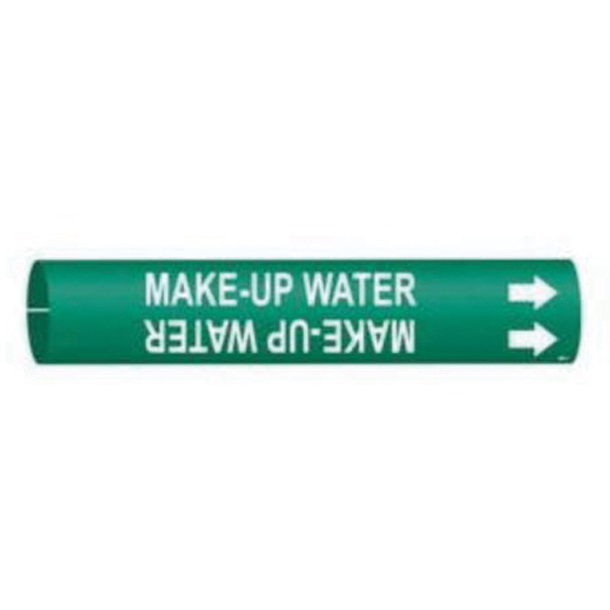 Marqueur de tuyau «Make-Up Water», À pression, 13/16" h x 13/16" la, Blanc/vert