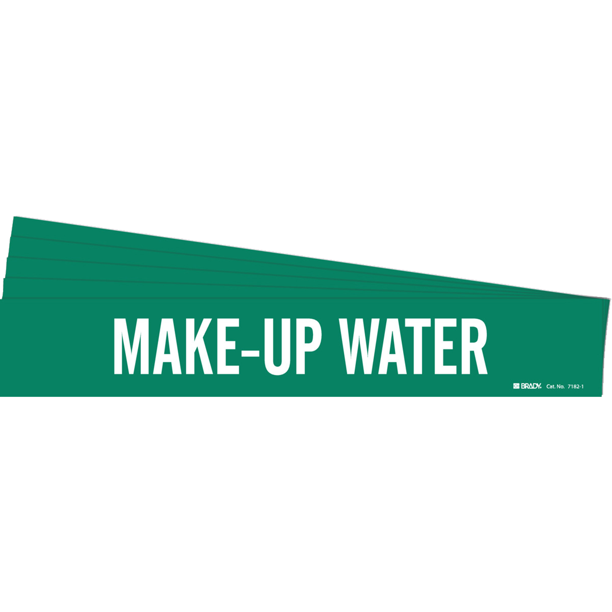 Marqueur de tuyau «Make-Up Water», Autocollant, 2-1/4" h x 14" la, Blanc/vert
