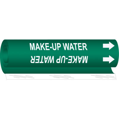 Marqueur de tuyau «Make-Up Water», Enveloppant, 26" h x 12" la, Blanc/vert