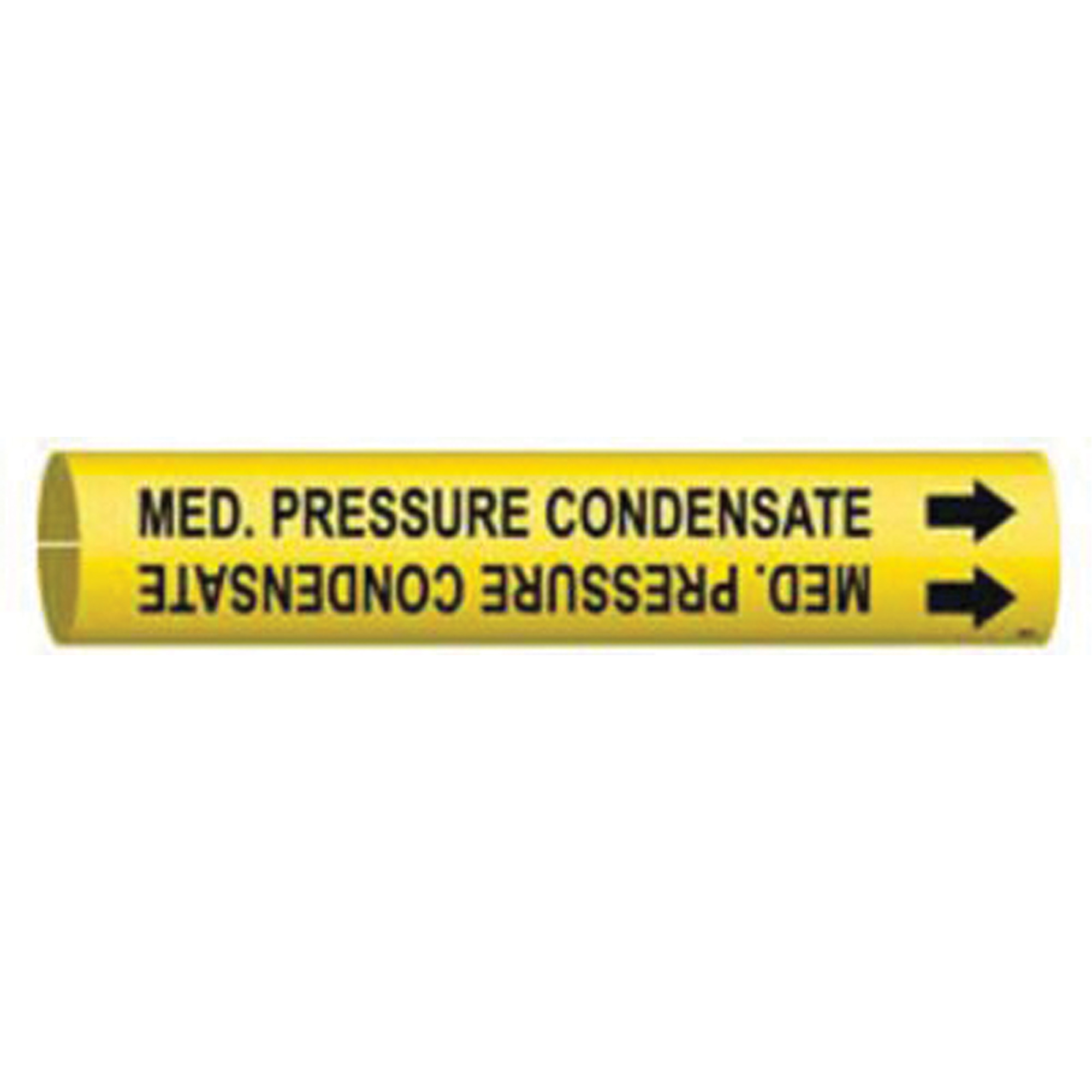 Marqueur de tuyau «Med. Pressure Condensate», À pression, 7/8" h x 7/8" la, Noir sur jaune