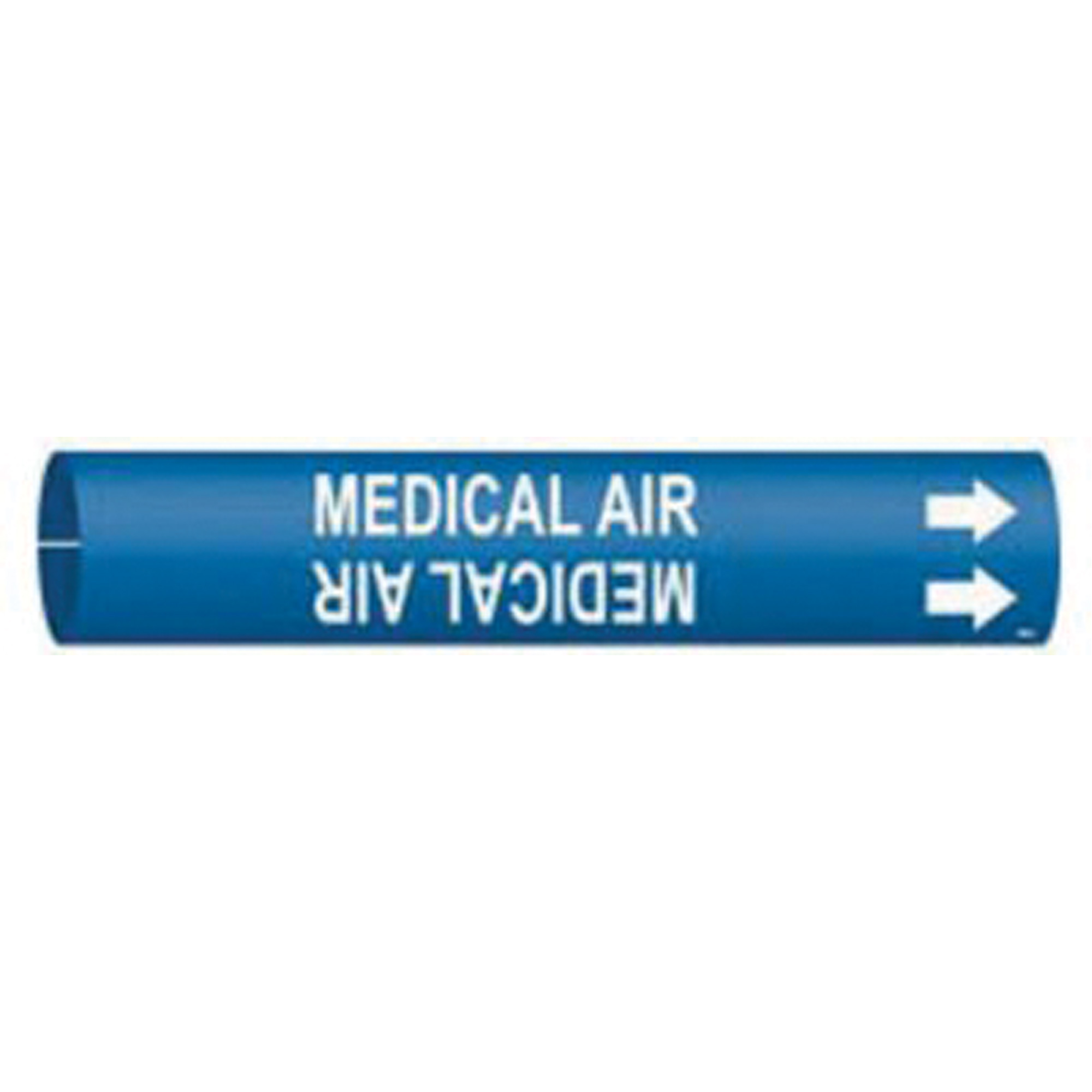 Marqueur de tuyau «Medical Air», À pression, 13/16" h x 13/16" la, Blanc/bleu