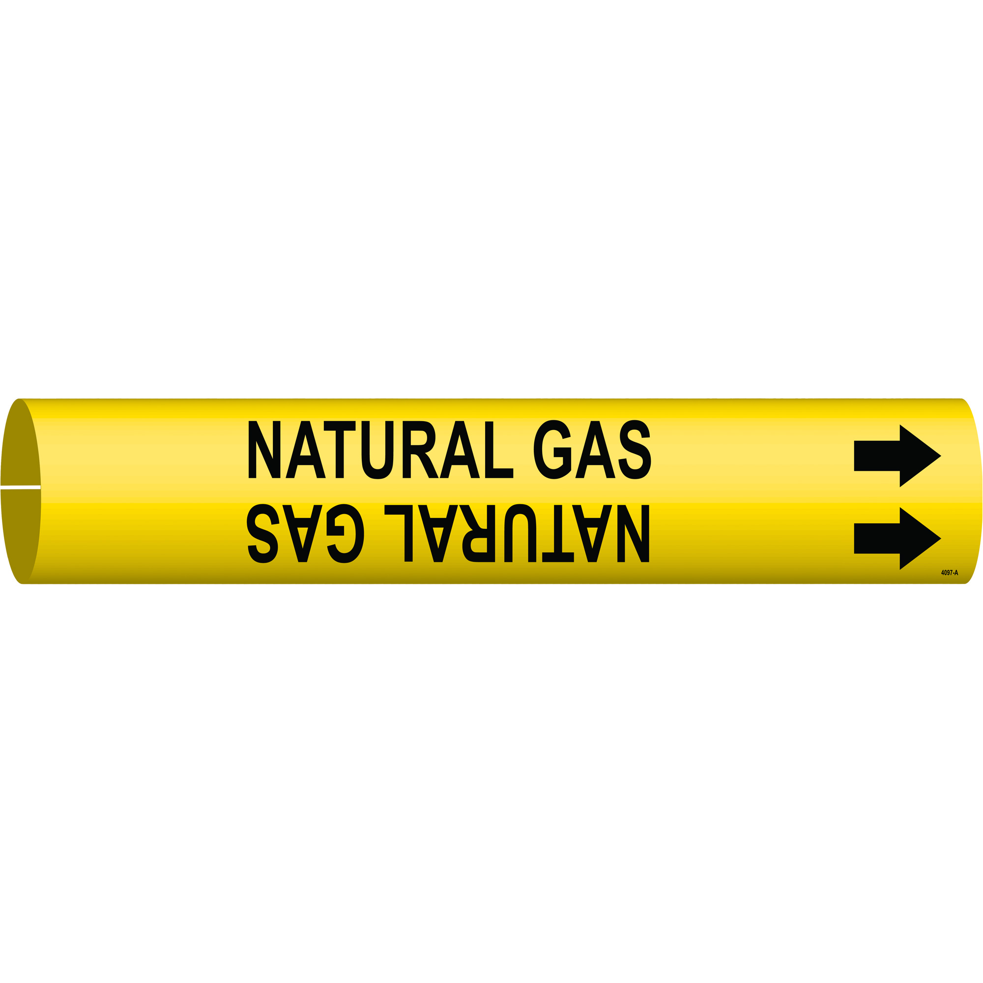 Marqueur de tuyau «Natural Gas», À pression, 13/16" h x 13/16" la, Noir sur jaune