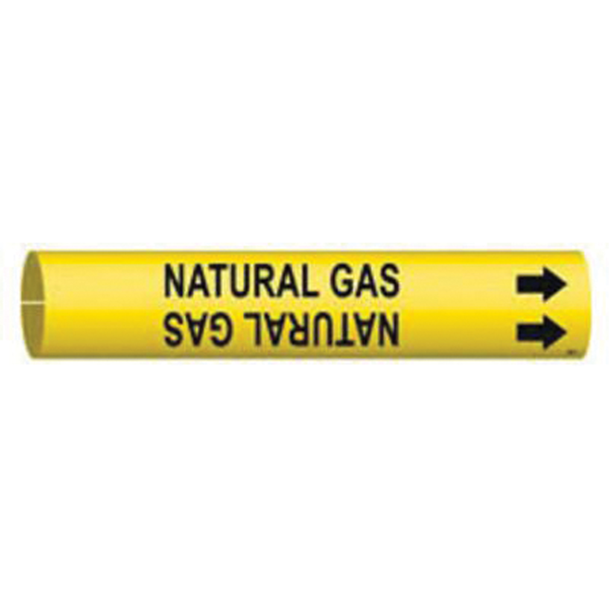 Marqueur de tuyau «Natural Gas», À pression, 2" h x 2" la, Noir sur jaune
