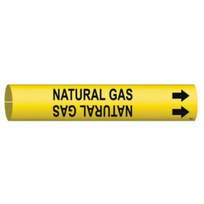 Marqueur de tuyau «Natural Gas», À pression, 7/8" h x 7/8" la, Noir sur jaune