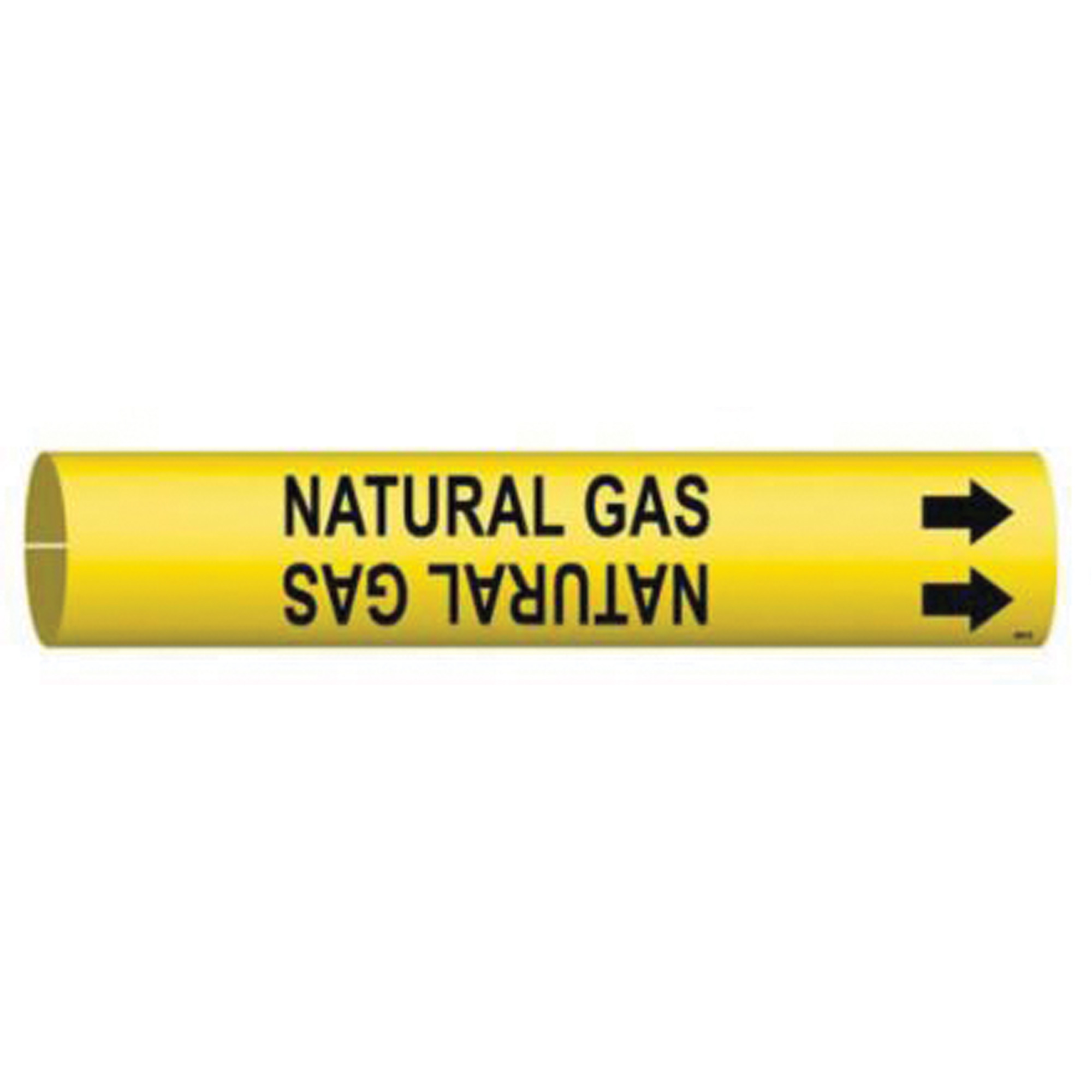 Marqueur de tuyau «Natural Gas», À pression, 7/8" h x 7/8" la, Noir sur jaune