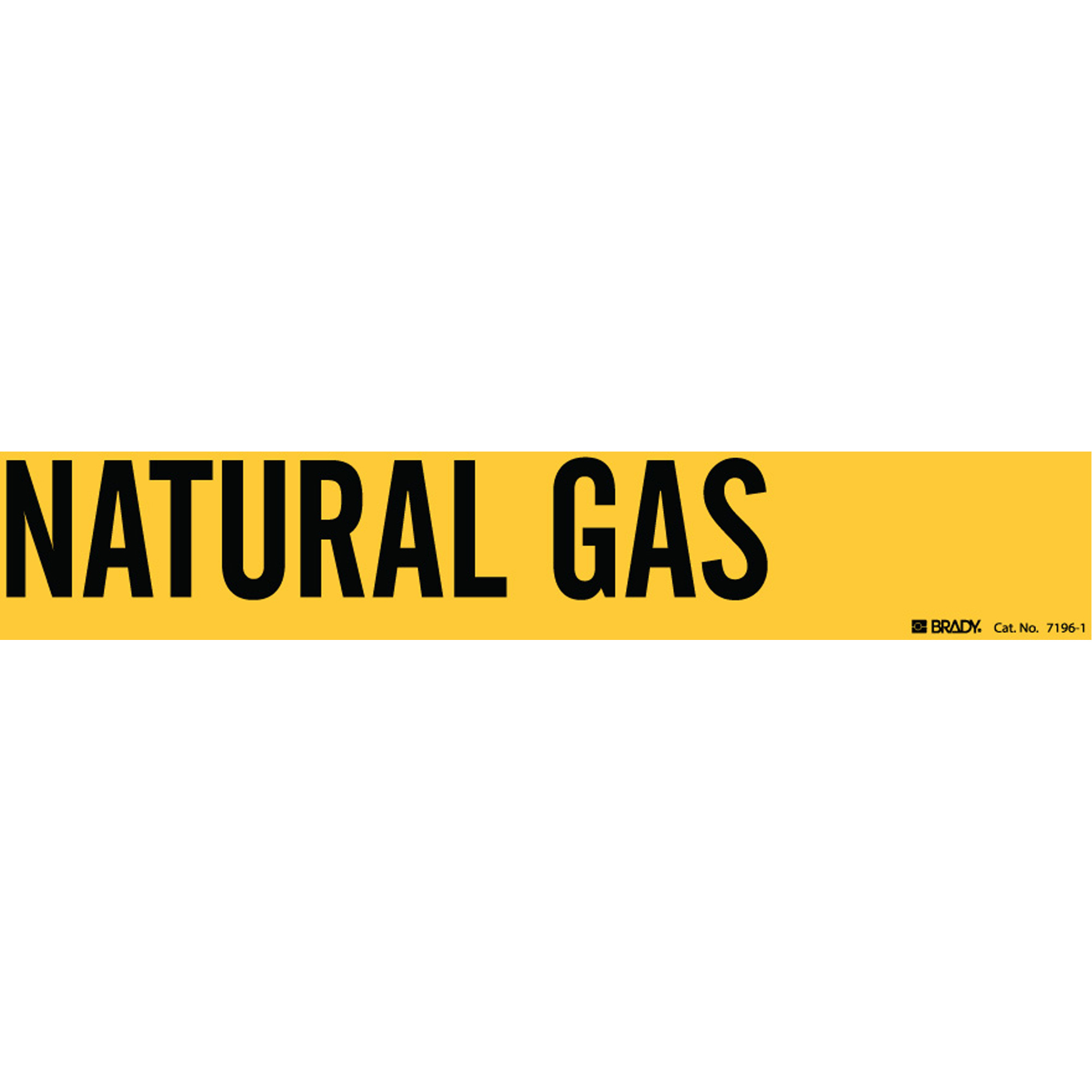 Marqueur de tuyau «Natural Gas», Autocollant, 2-1/4" h x 14" la, Noir sur jaune