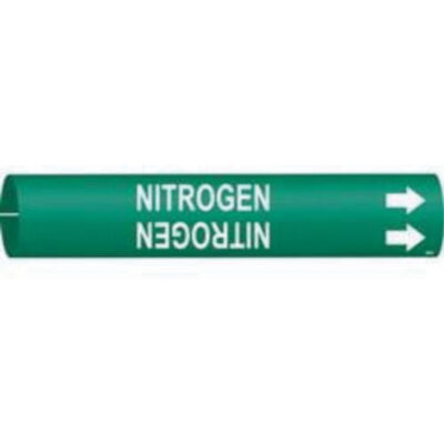 Marqueur de tuyau «Nitrogen», À pression, 13/16" h x 13/16" la, Blanc/vert
