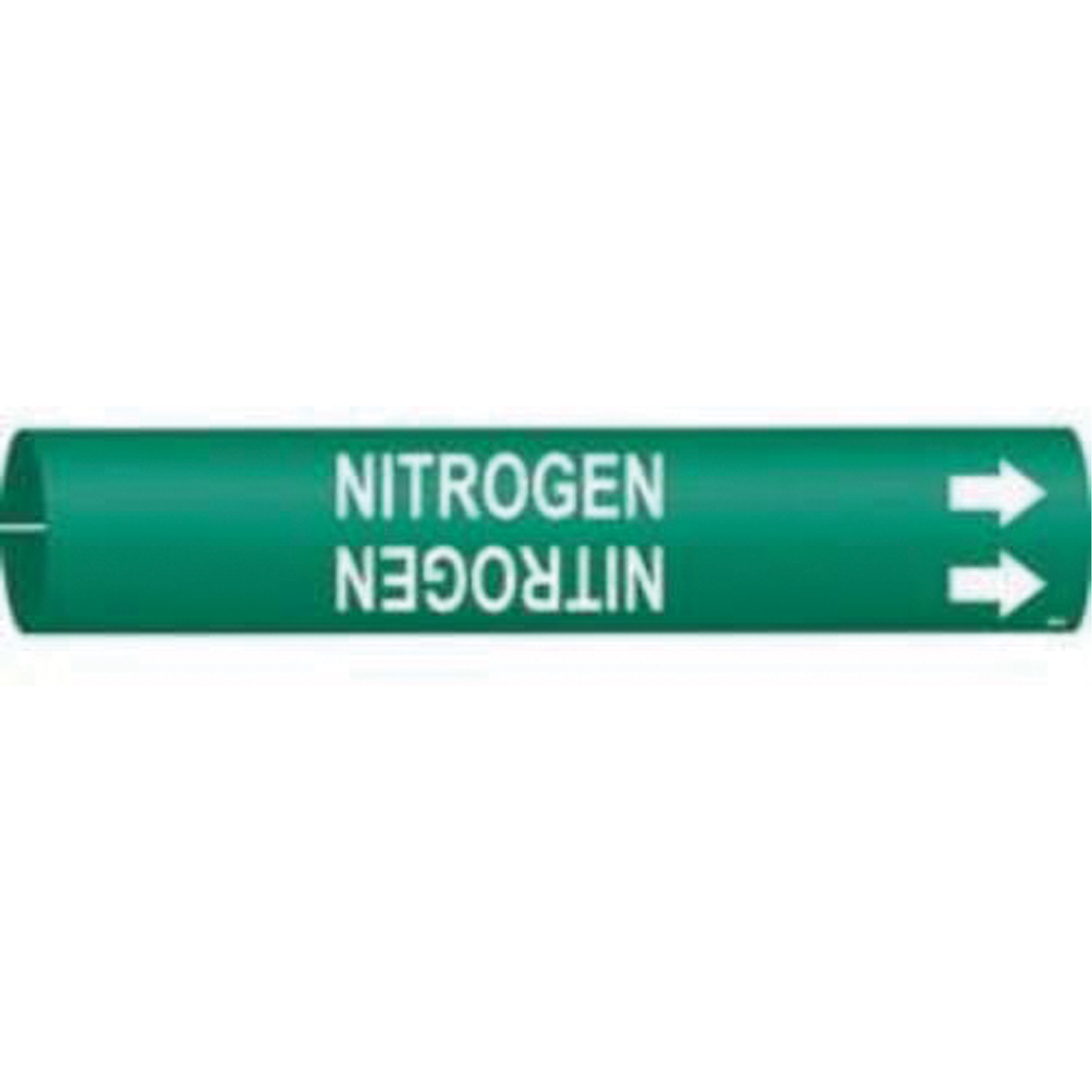 Marqueur de tuyau «Nitrogen», À pression, 13/16" h x 13/16" la, Blanc/vert