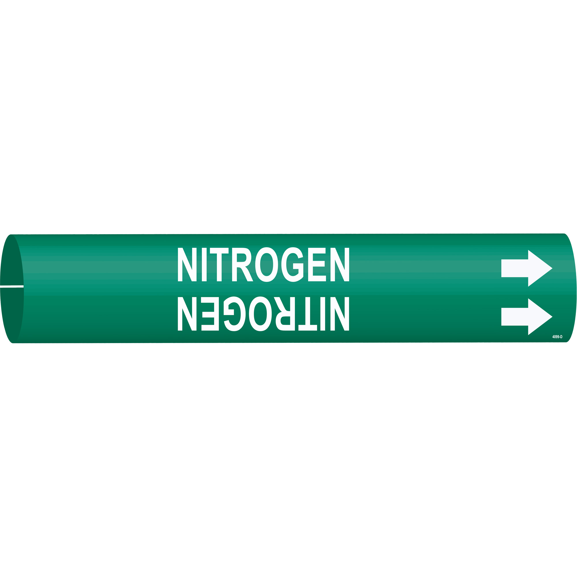 Marqueur de tuyau «Nitrogen», À pression, 2-13/16" h x 2-13/16" la, Blanc/vert