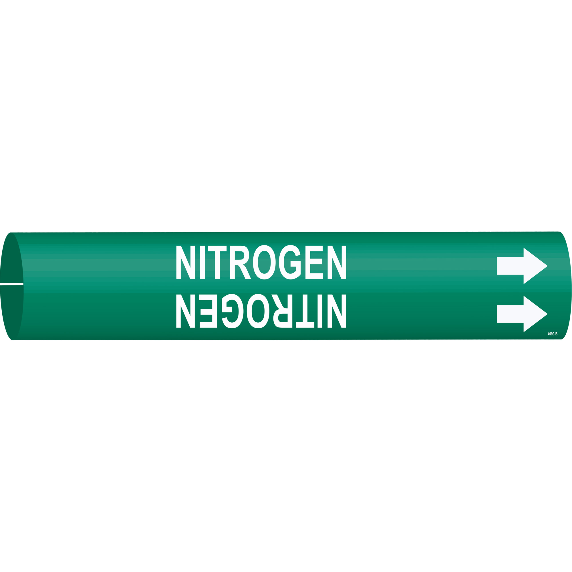 Marqueur de tuyau «Nitrogen», À pression, 7/8" h x 7/8" la, Blanc/vert