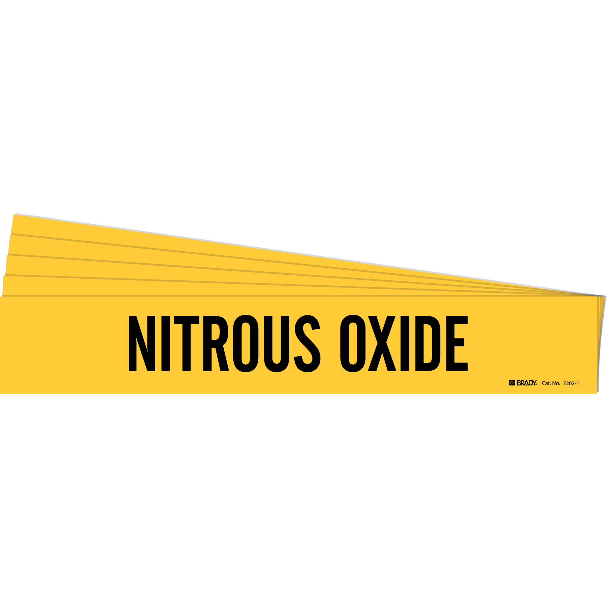 Marqueur de tuyau «Nitrous Oxide», Autocollant, 2-1/4" h x 14" la, Noir sur jaune