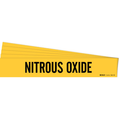 Marqueur de tuyau «Nitrous Oxide», Autocollant, 4" h x 24" la, Noir sur jaune