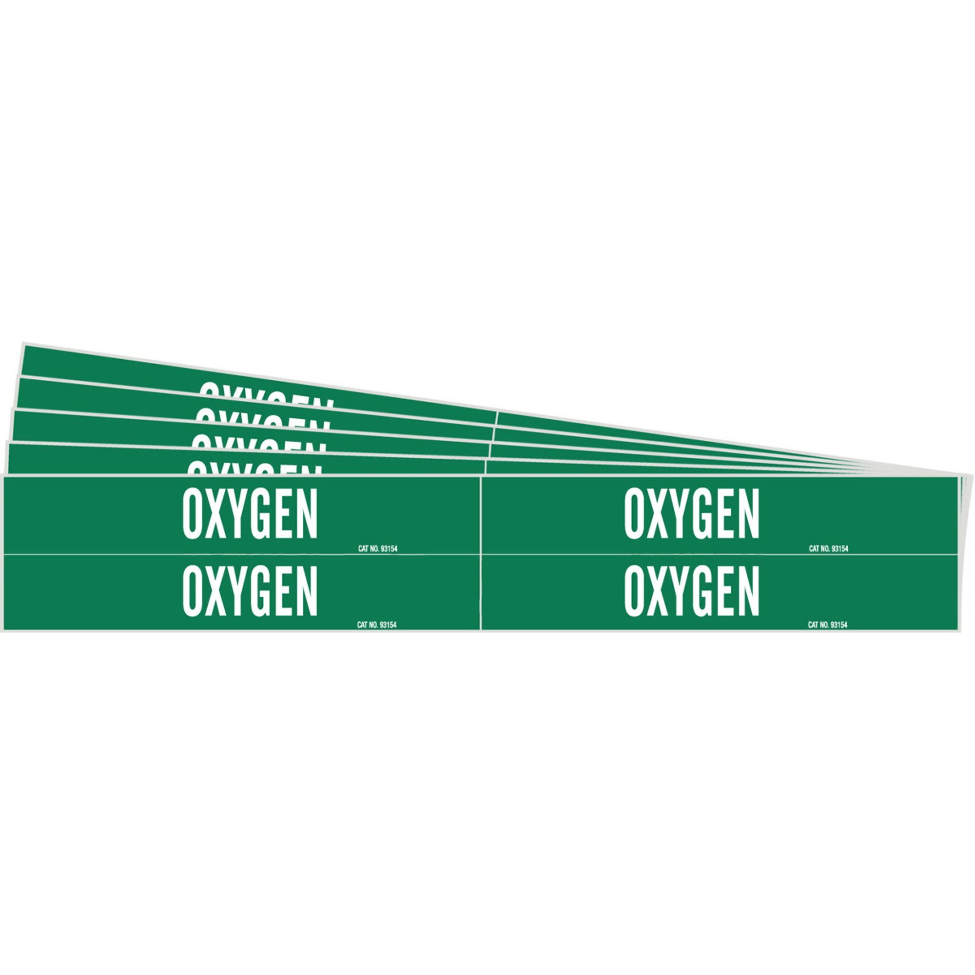 Marqueur de tuyau «Oxygen», Autocollant, 1-1/8" h x 7" la, Blanc/vert