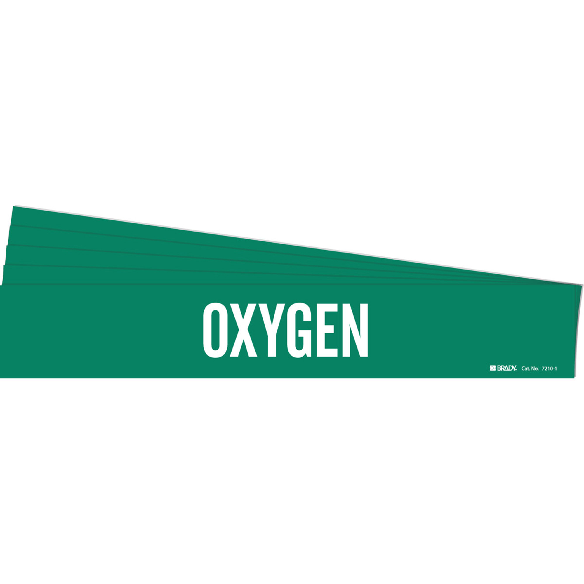 Marqueur de tuyau «Oxygen», Autocollant, 2-1/4" h x 14" la, Blanc/vert
