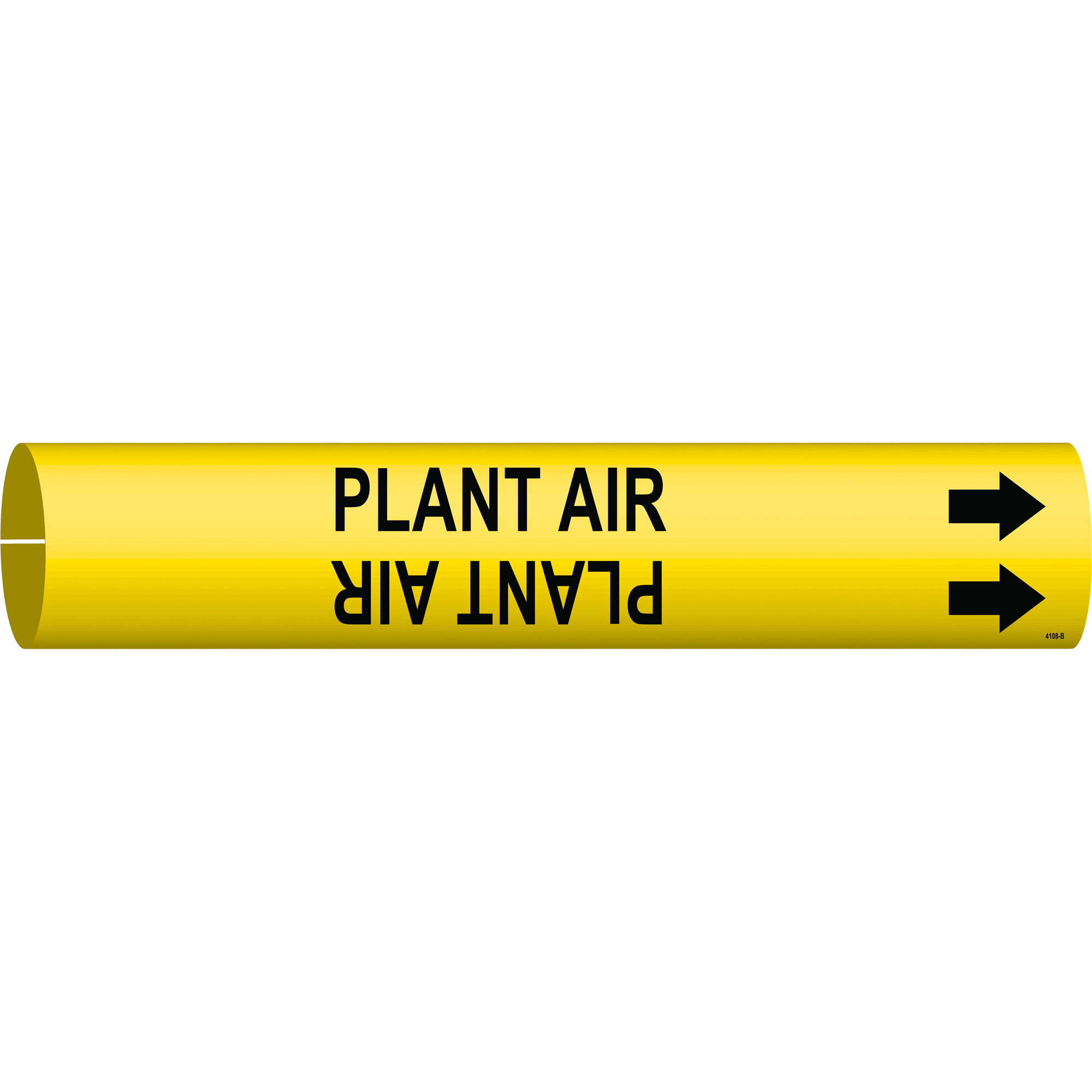 Marqueur de tuyau «Plant Air», À pression, 7/8" h x 7/8" la, Noir sur jaune